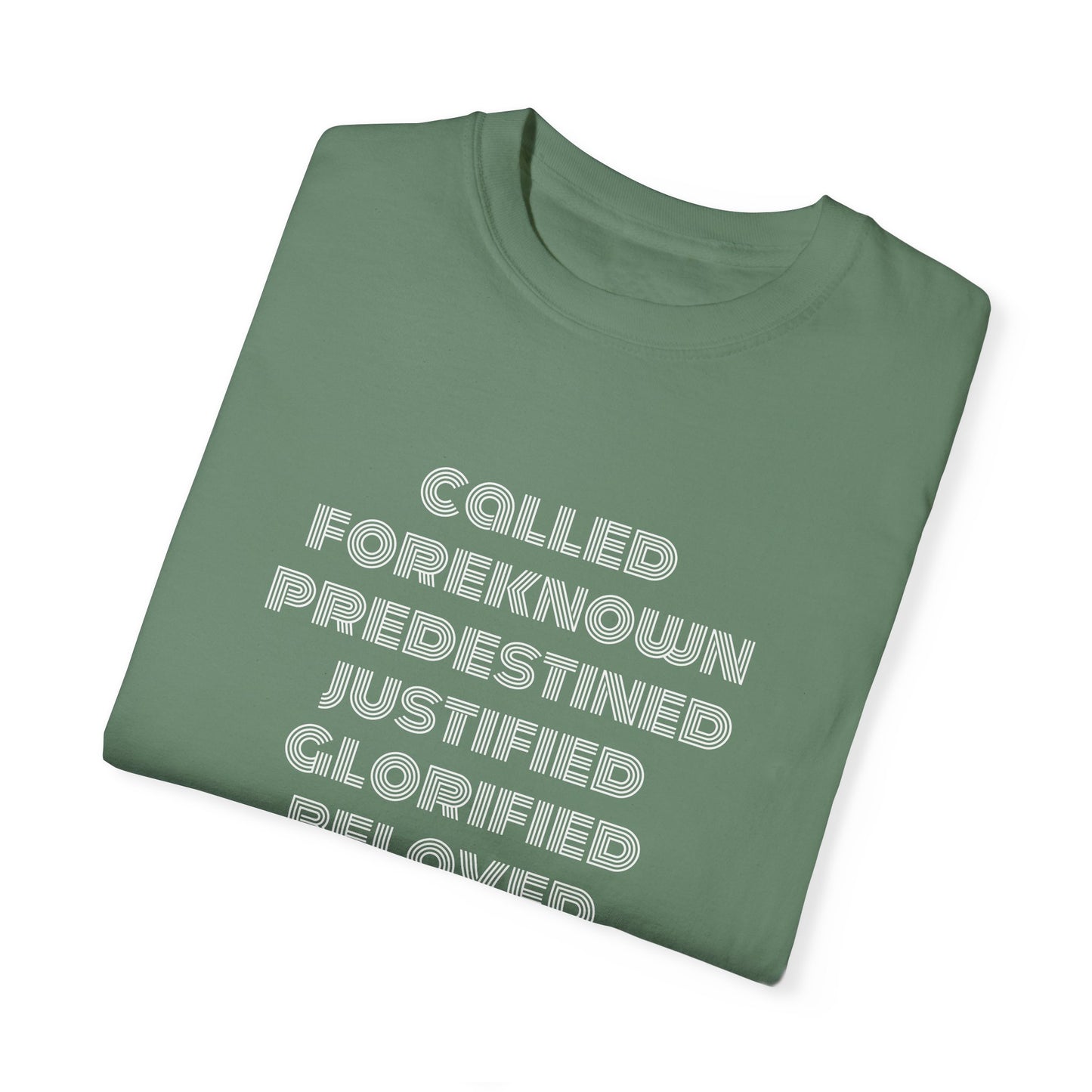 Bible Verse Comfort Colors T-shirt, Romans 8:28-30 Called Predestined Justified Glorified Beloved, Unisex Garment-Dyed Tee, Christian