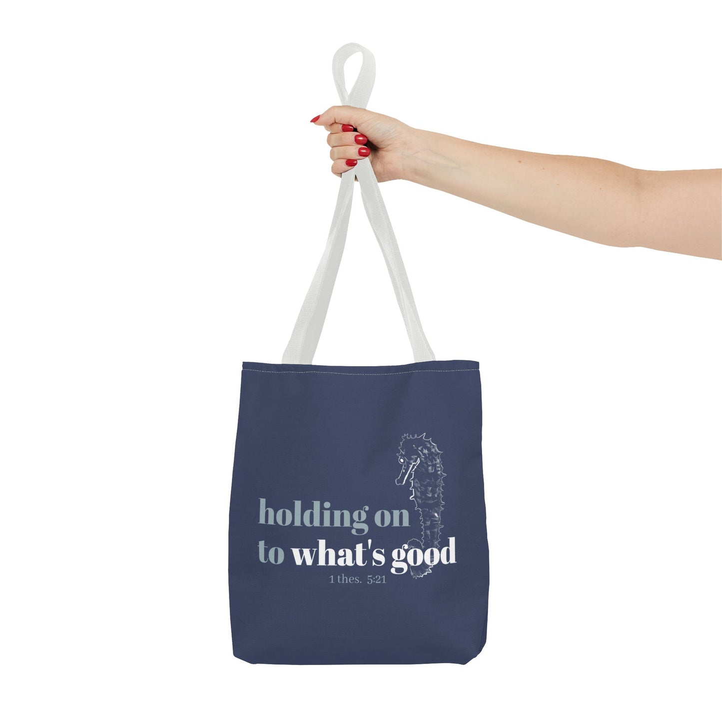 Seahorse Tote Bag - Christian Scripture Bible Verse Bag