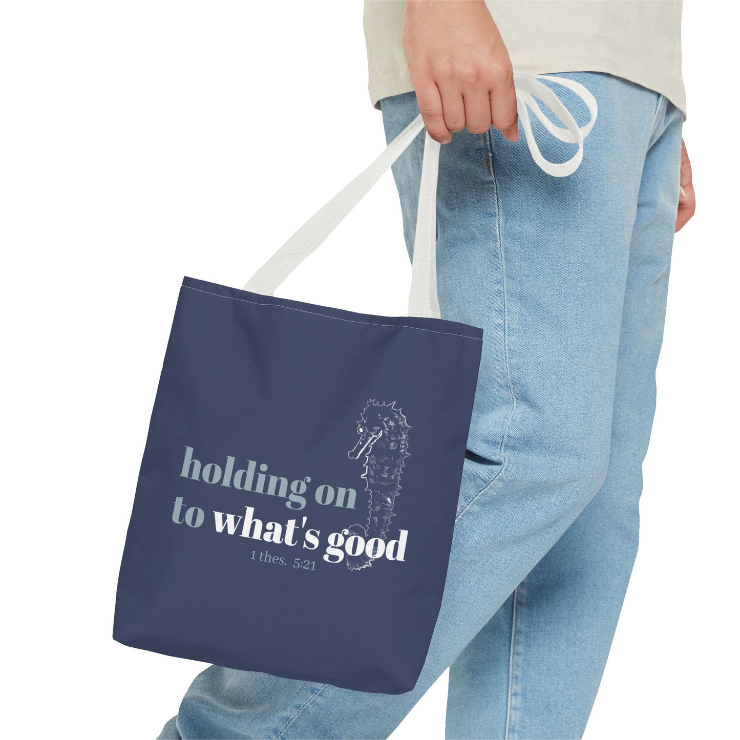 Seahorse Tote Bag - Christian Scripture Bible Verse Bag