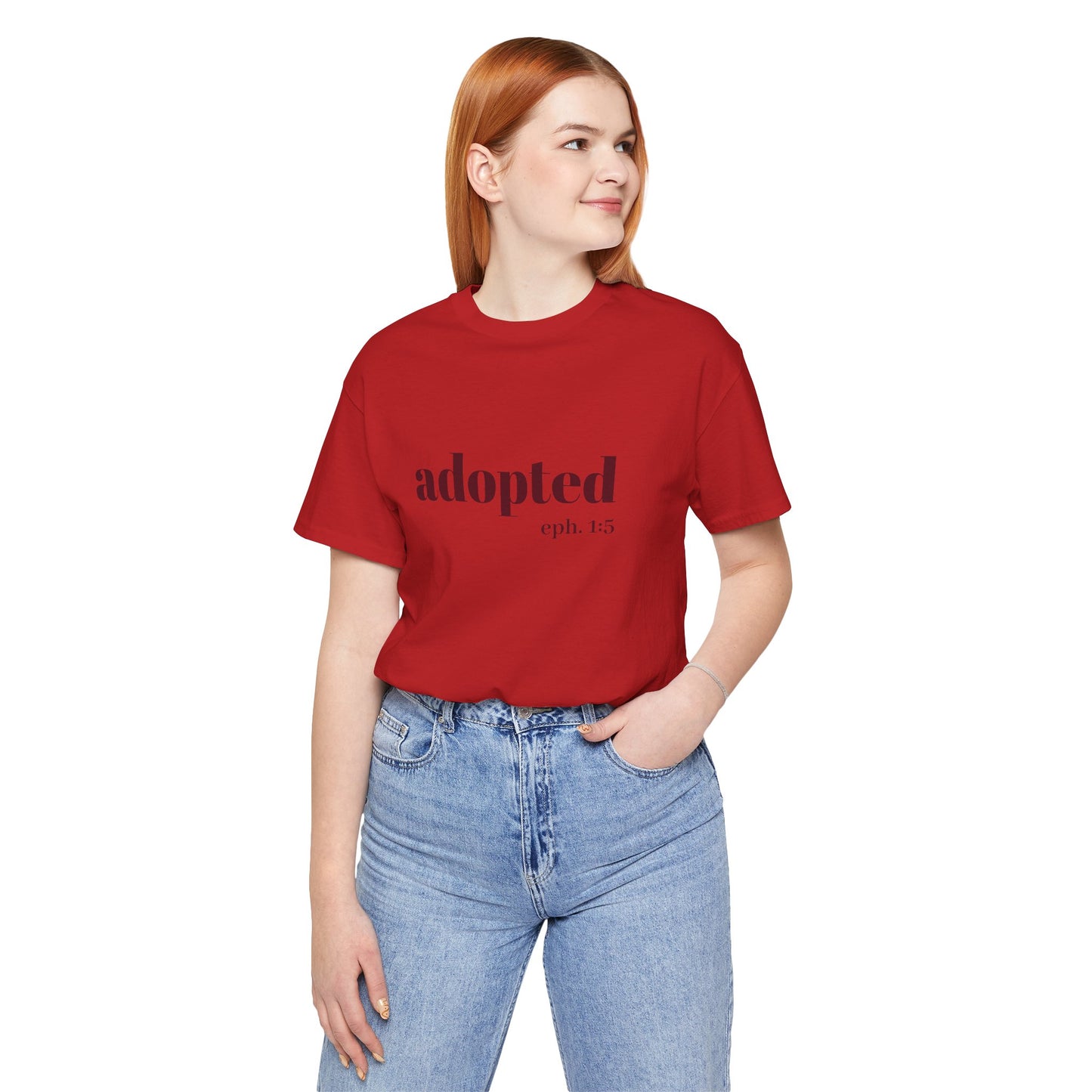 Bible Verse Tee - 'Adopted' Unisex Jersey Short Sleeve Shirt