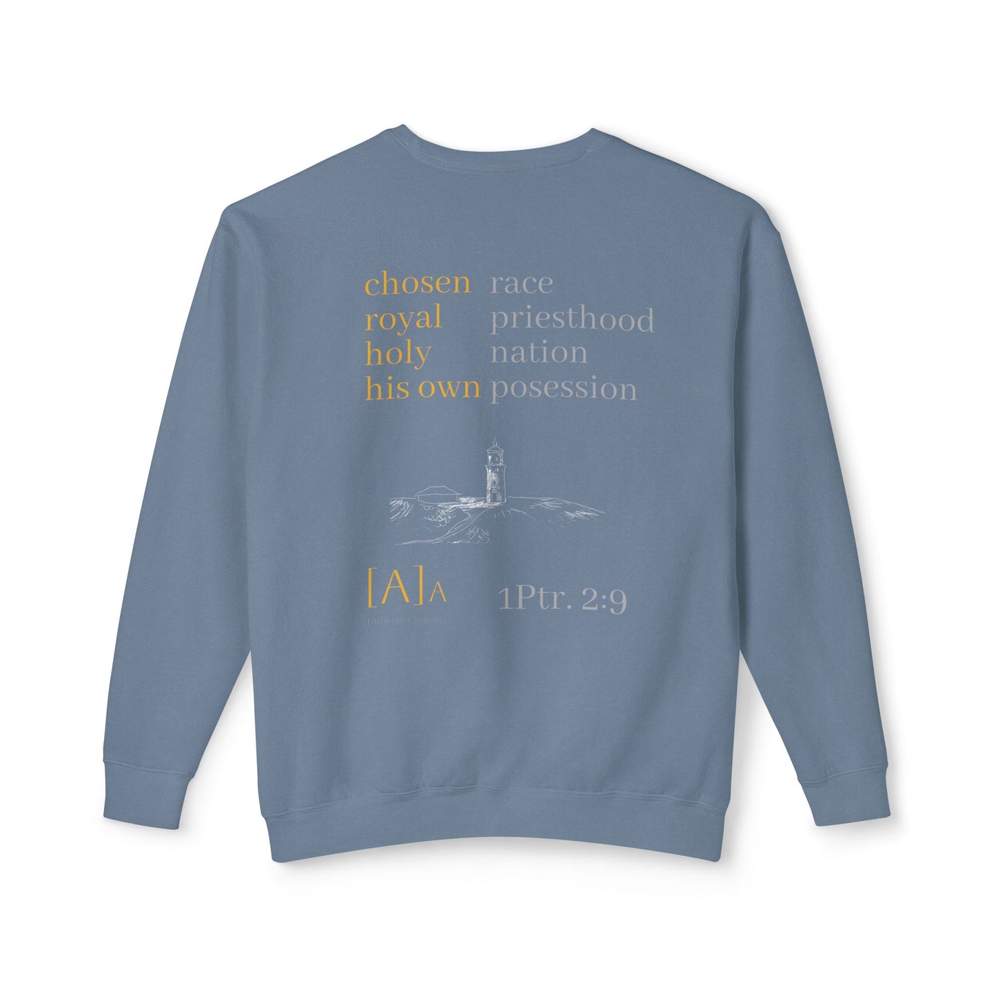 Lighthouse Christian Sweatshirt, Comfort Colors 1466, Unisex Crewneck, 1 Peter 2:9, Kauai Scripture, Lightweight, Cozy Jumper, Religious