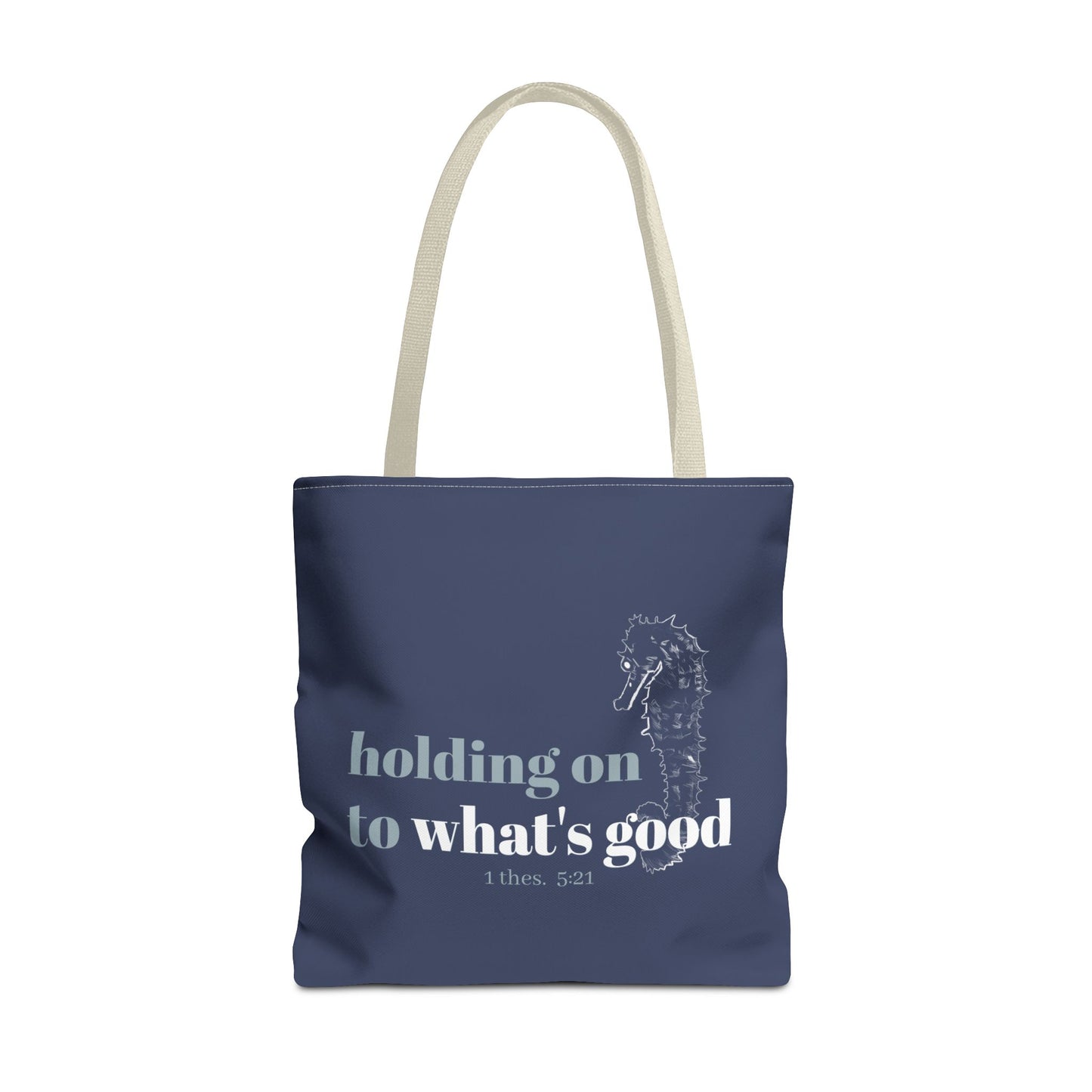 Seahorse Tote Bag - Christian Scripture Bible Verse Bag