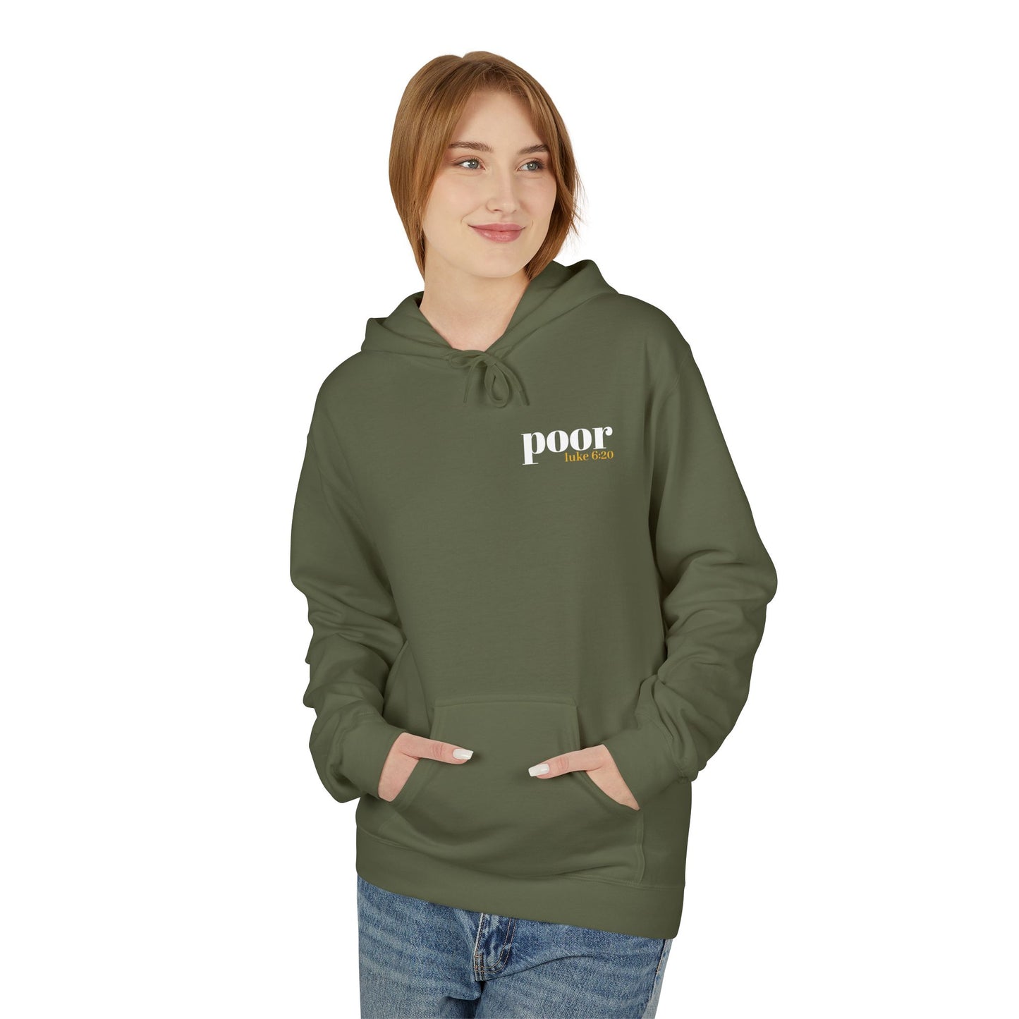 Poor Hoodie Jesus Sermon on the Mount Minimalist Unisex Hoodie, Religious Soft Fleece Sweatshirt, Christian Graphic Pullover, Religious