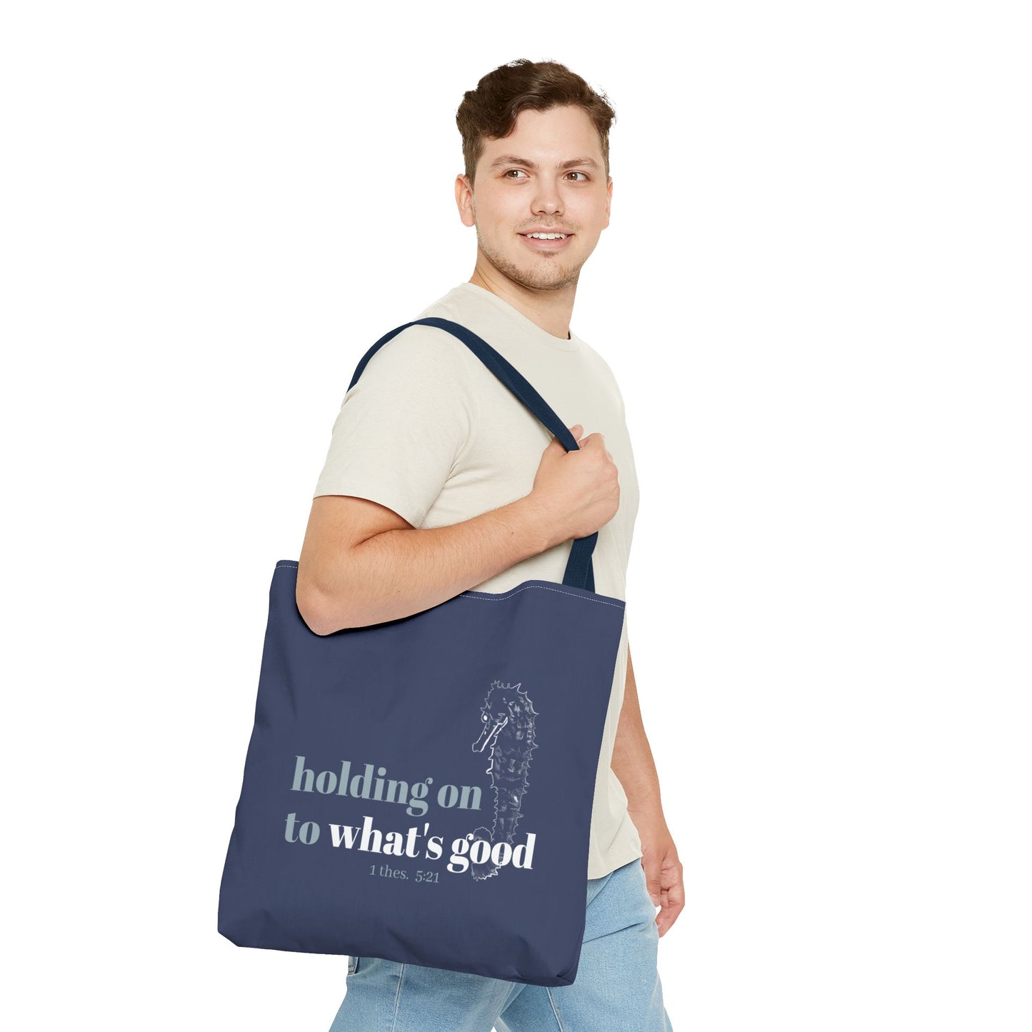 Seahorse Tote Bag - Christian Scripture Bible Verse Bag