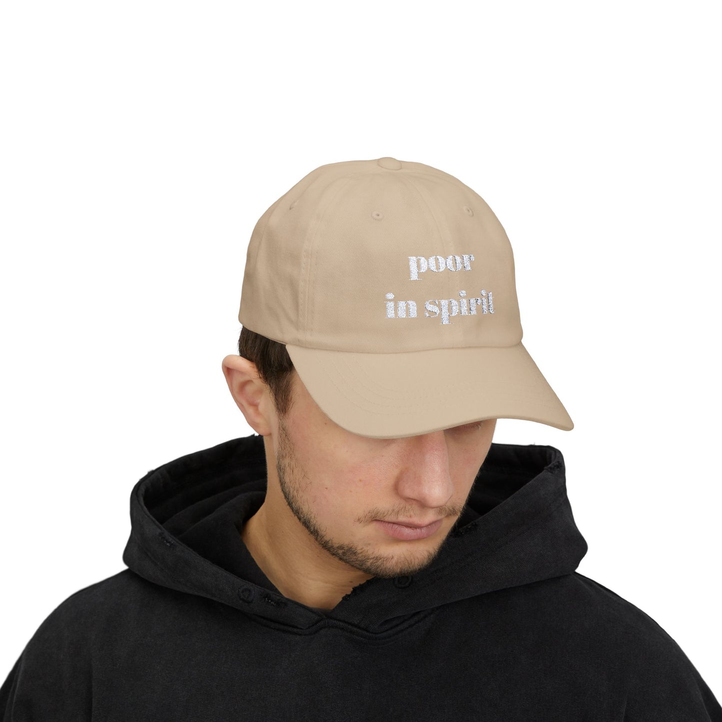 Poor in Spirit Classic Cap, Casual Hat, Unisex Gift, Relaxed Fit Summer Cap, Everyday Wear