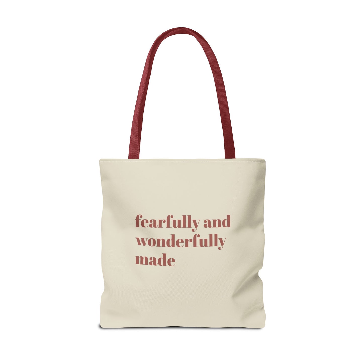 Fearfully and Wonderfully Made Psalm 139 Tote Bag, Inspirational Floral Canvas Bag, Eco-Friendly Shopping Tote, Travel, Motivational Gift