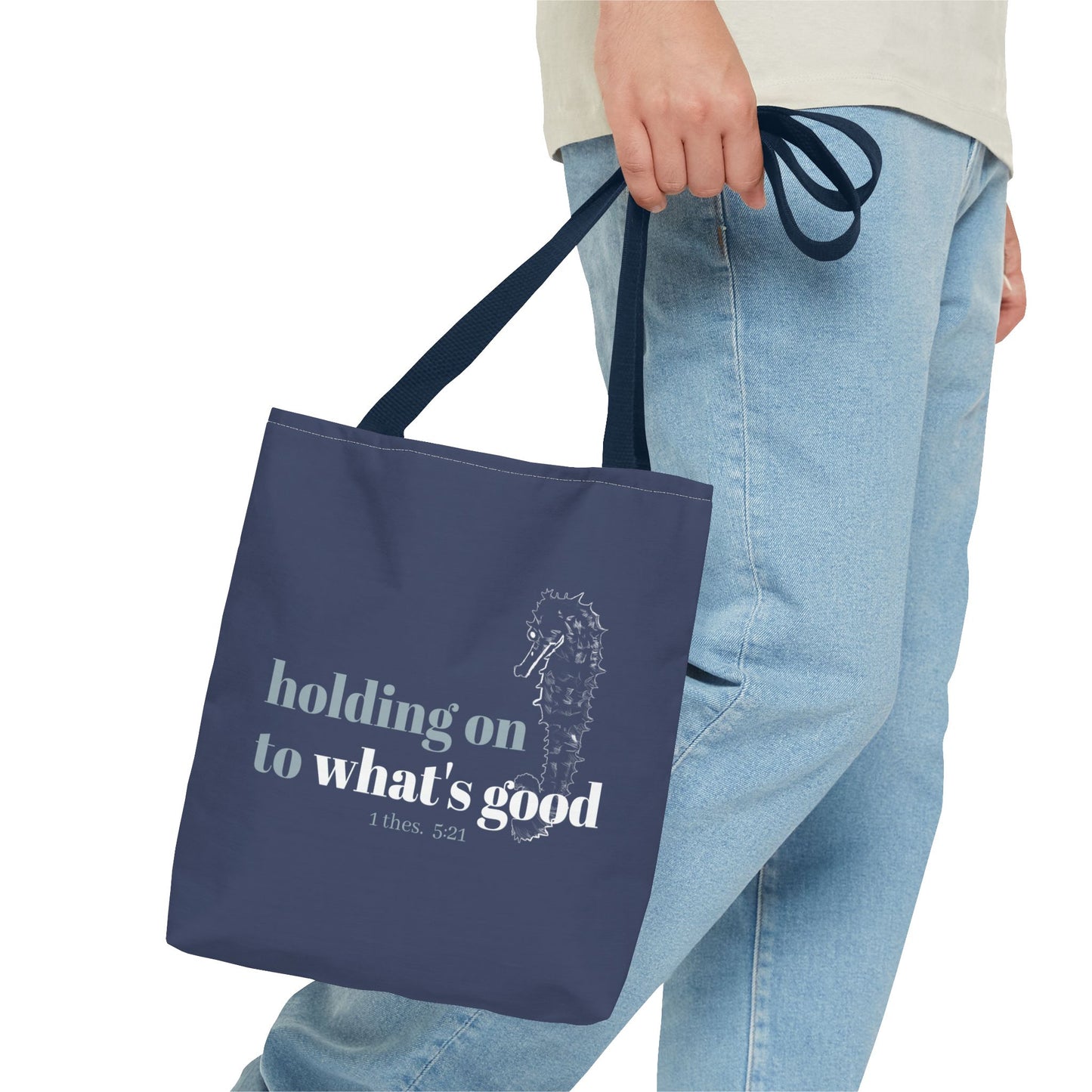 Seahorse Tote Bag - Christian Scripture Bible Verse Bag