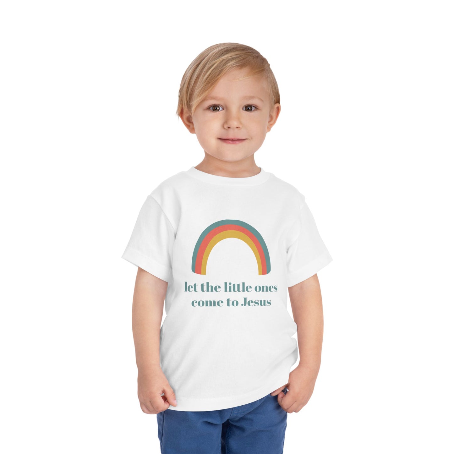 Rainbow Toddler Tee, Let the Little Ones Come To Jesus, Religious Kids Shirt, Colorful Faithful Children Top, Subtle Pastel Baby, Muted