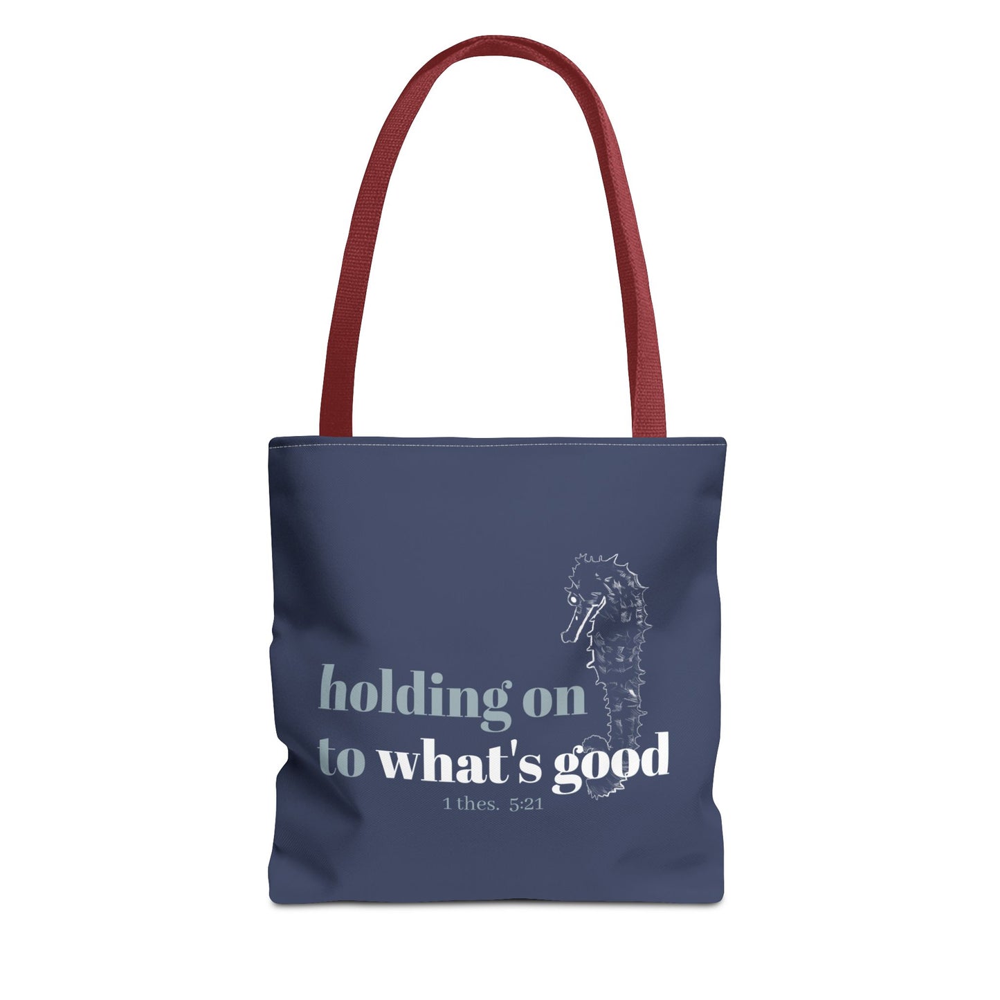 Seahorse Tote Bag - Christian Scripture Bible Verse Bag