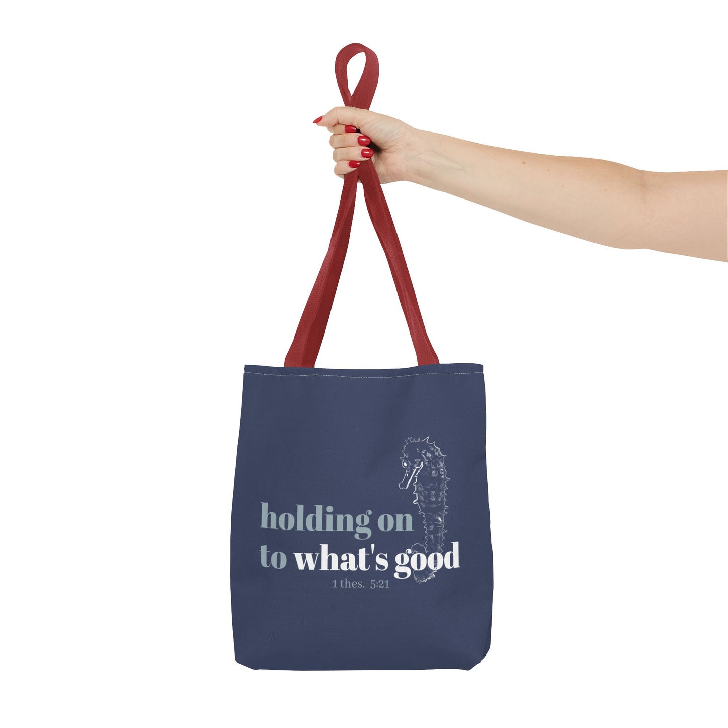Seahorse Tote Bag - Christian Scripture Bible Verse Bag