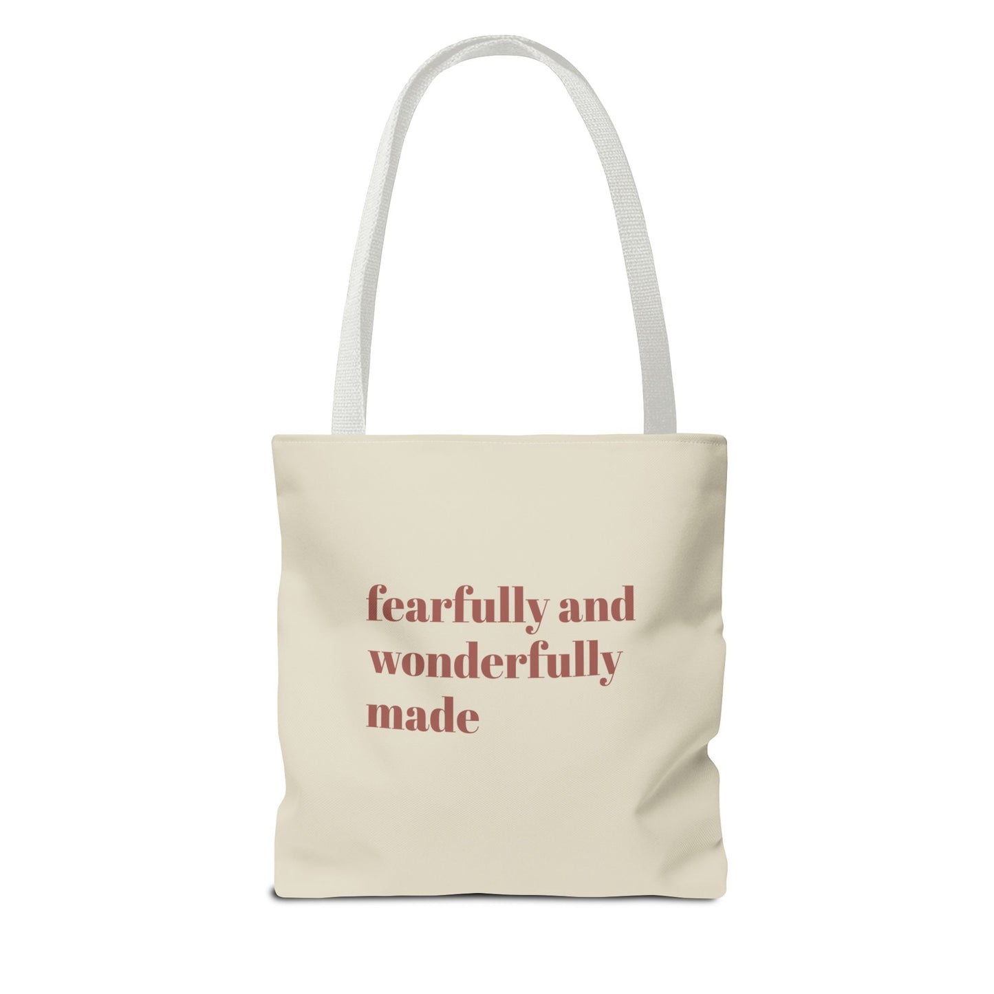 Fearfully and Wonderfully Made Psalm 139 Tote Bag, Inspirational Floral Canvas Bag, Eco-Friendly Shopping Tote, Travel, Motivational Gift