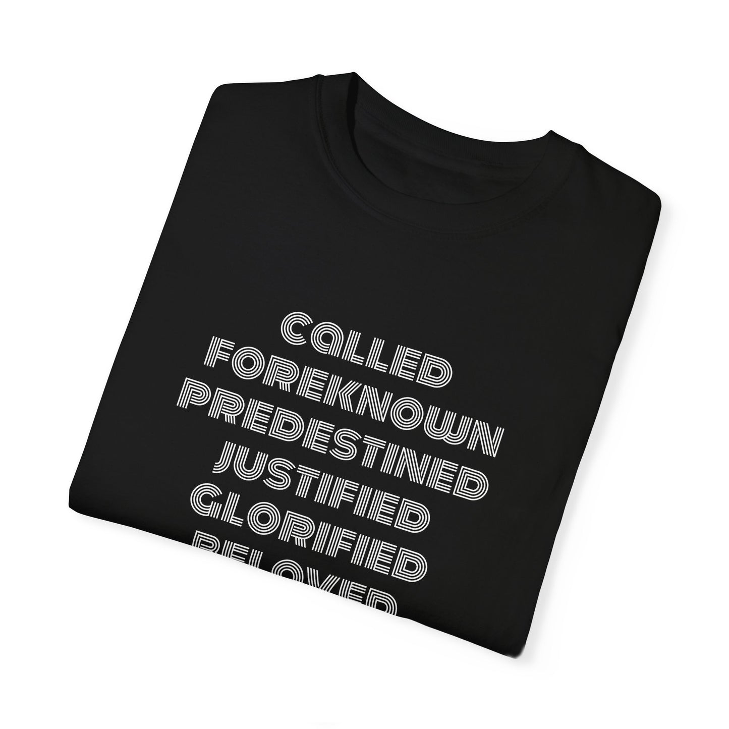Bible Verse Comfort Colors T-shirt, Romans 8:28-30 Called Predestined Justified Glorified Beloved, Unisex Garment-Dyed Tee, Christian