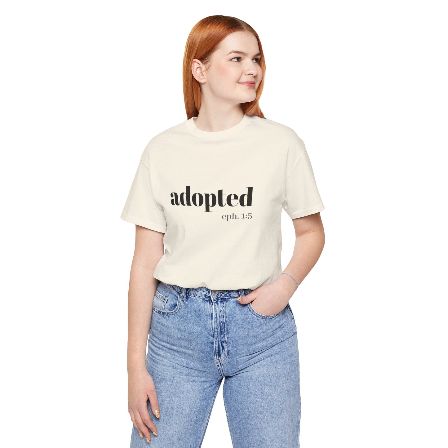 Bible Verse Tee - 'Adopted' Unisex Jersey Short Sleeve Shirt