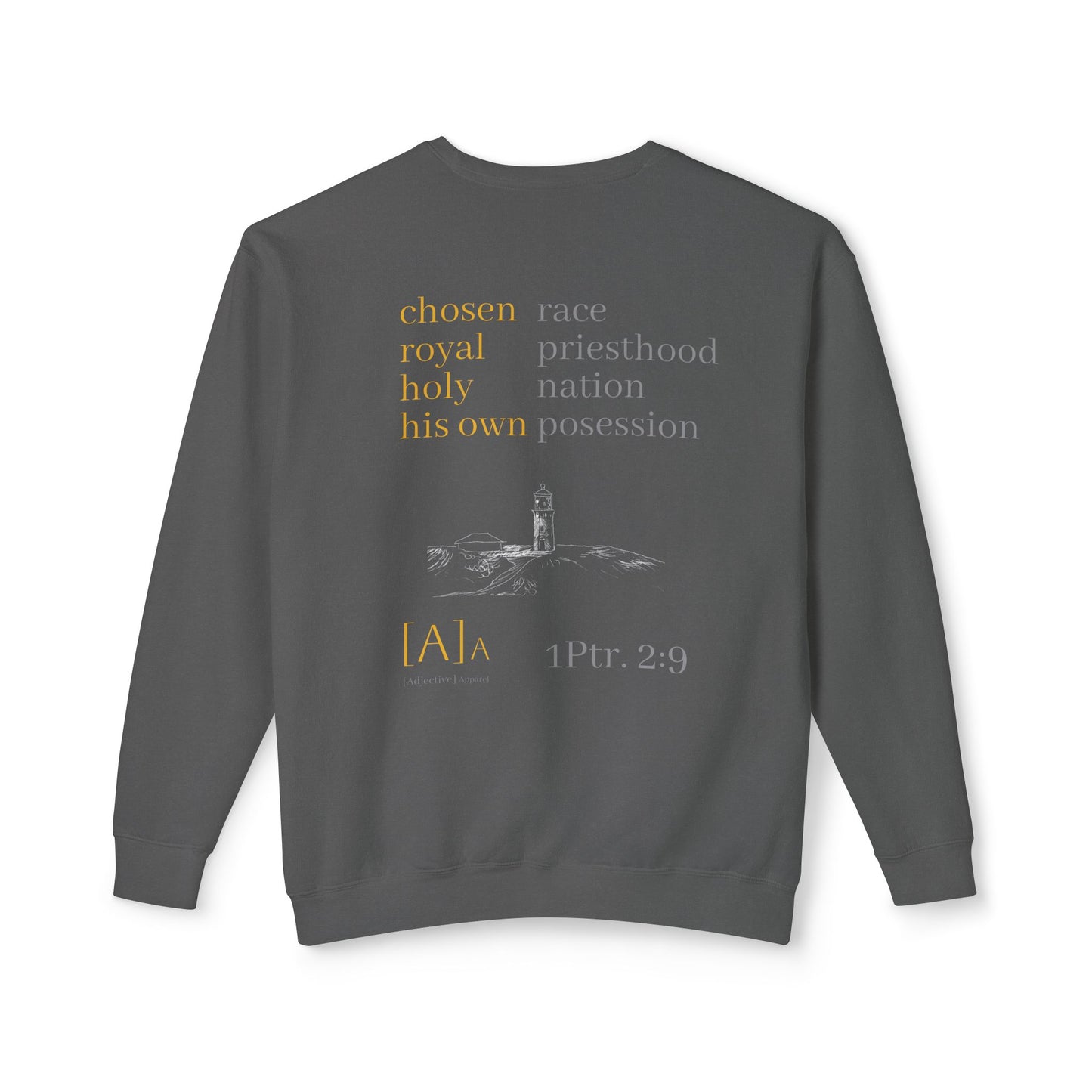 Lighthouse Christian Sweatshirt, Comfort Colors 1466, Unisex Crewneck, 1 Peter 2:9, Kauai Scripture, Lightweight, Cozy Jumper, Religious
