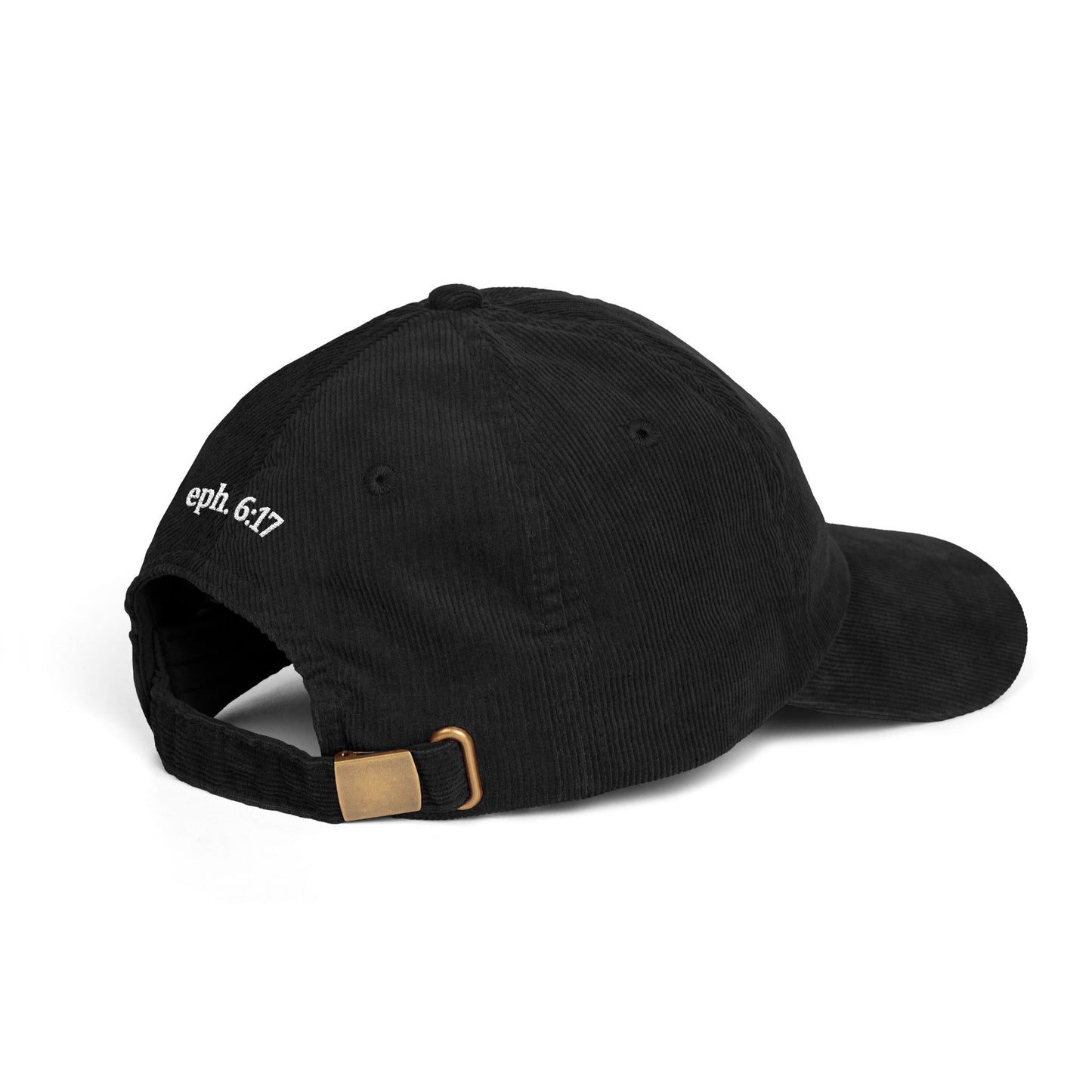 Saved By Grace Corduroy Cap — Embroidered Christian Baseball Hat (Eph. 6:17)