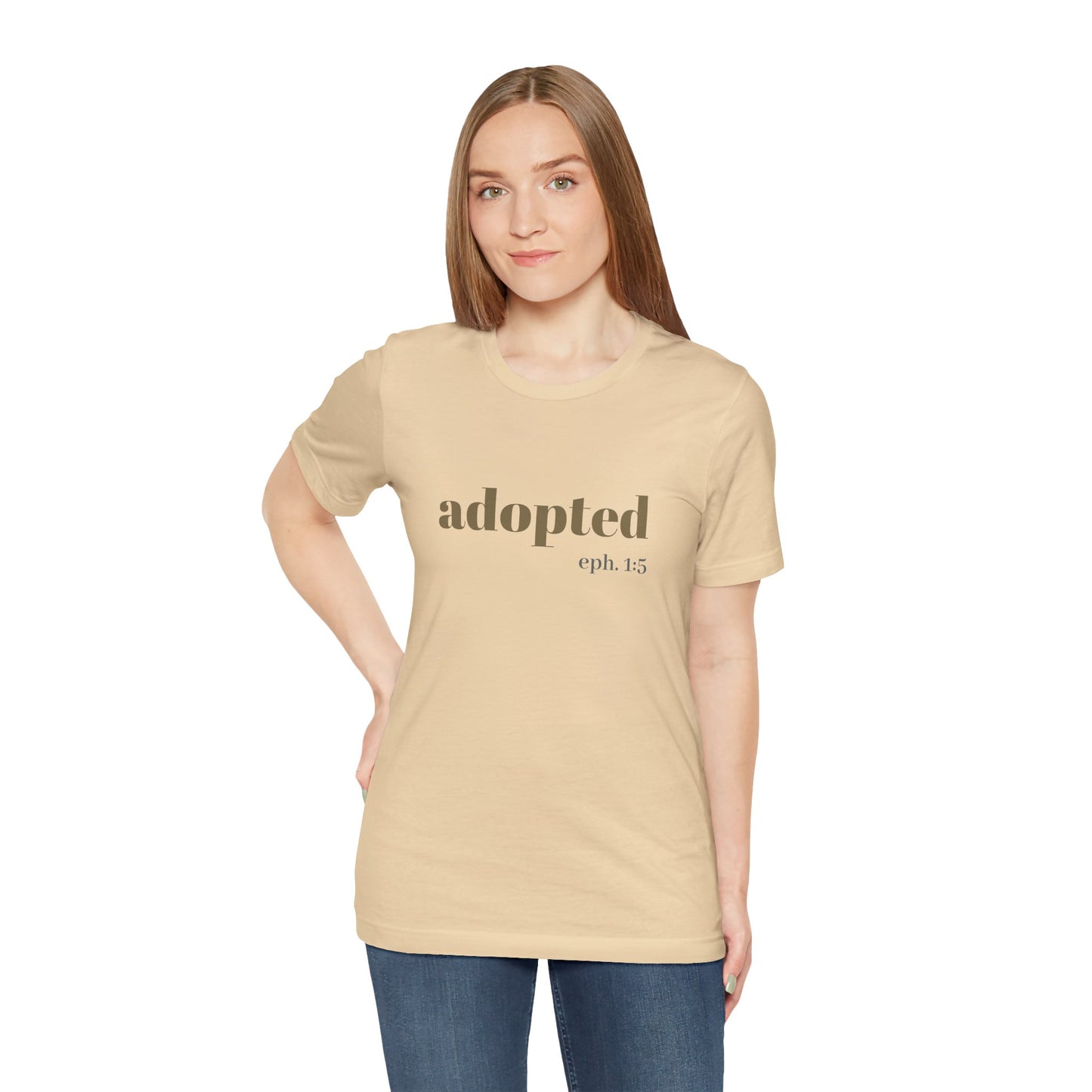 Bible Verse Tee - 'Adopted' Unisex Jersey Short Sleeve Shirt