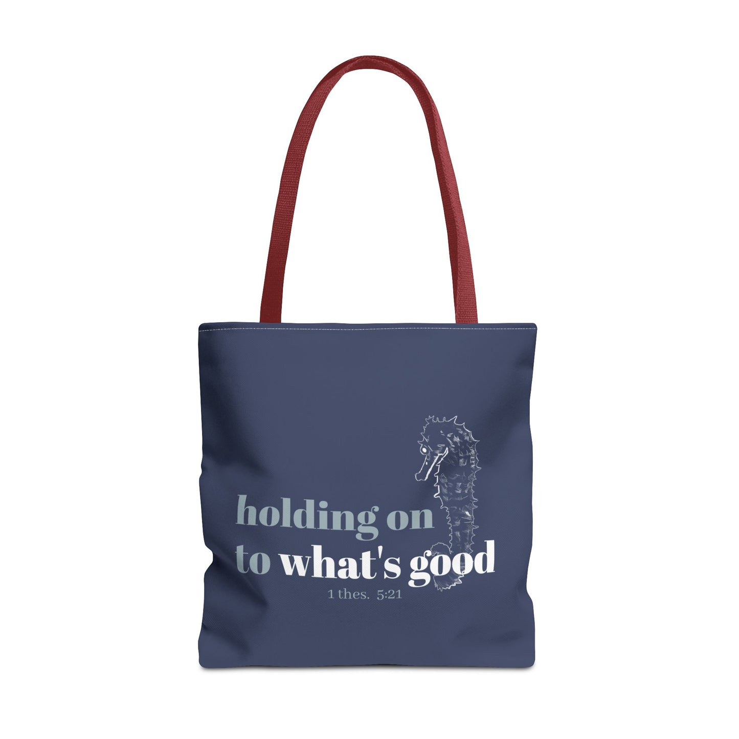 Seahorse Tote Bag - Christian Scripture Bible Verse Bag