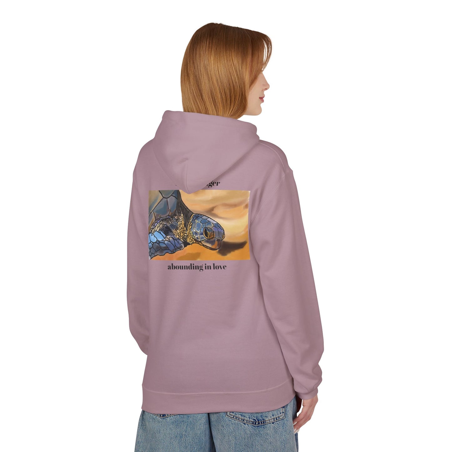 Abounding in Love Turtle Hoodie, Honu, Slow to Anger Unisex Sweatshirt Christian Religious Bible Verse Tee, Inspirational Jumper, Gift