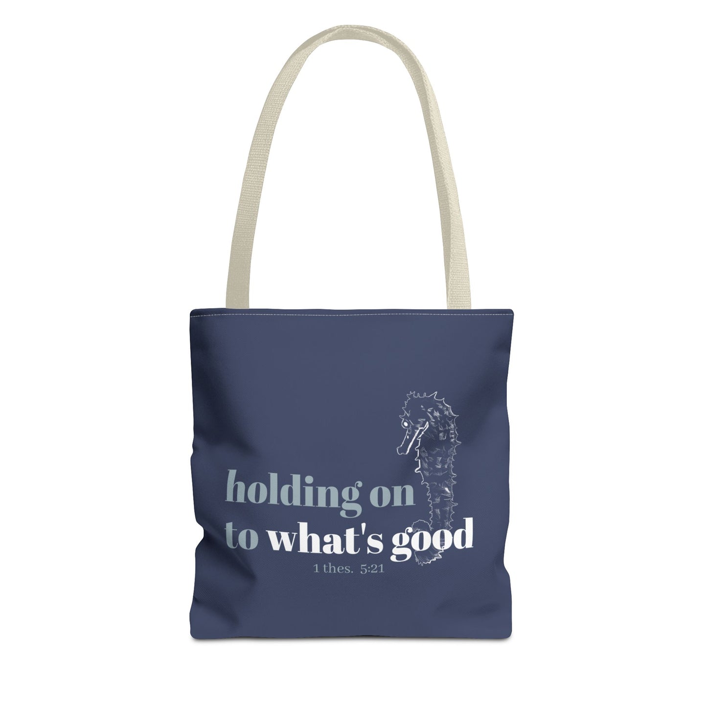 Seahorse Tote Bag - Christian Scripture Bible Verse Bag