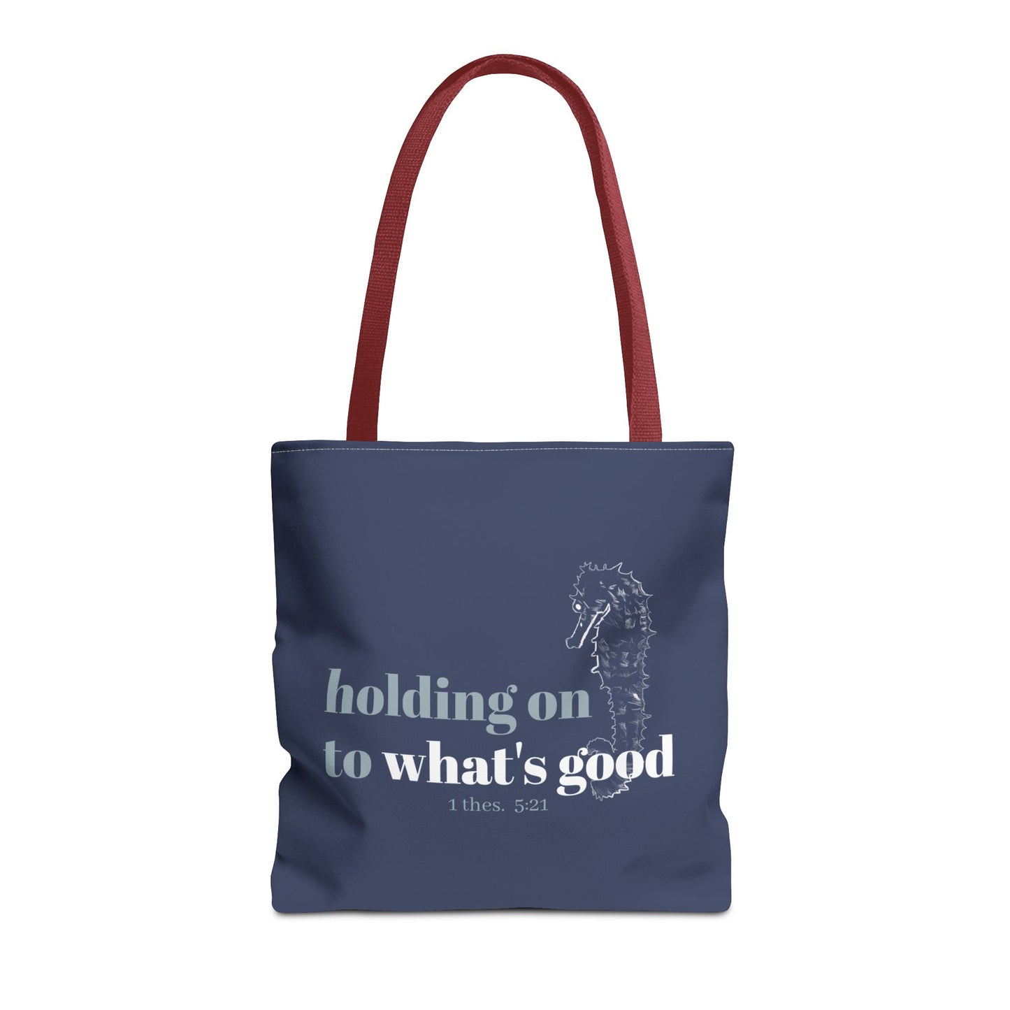 Seahorse Tote Bag - Christian Scripture Bible Verse Bag