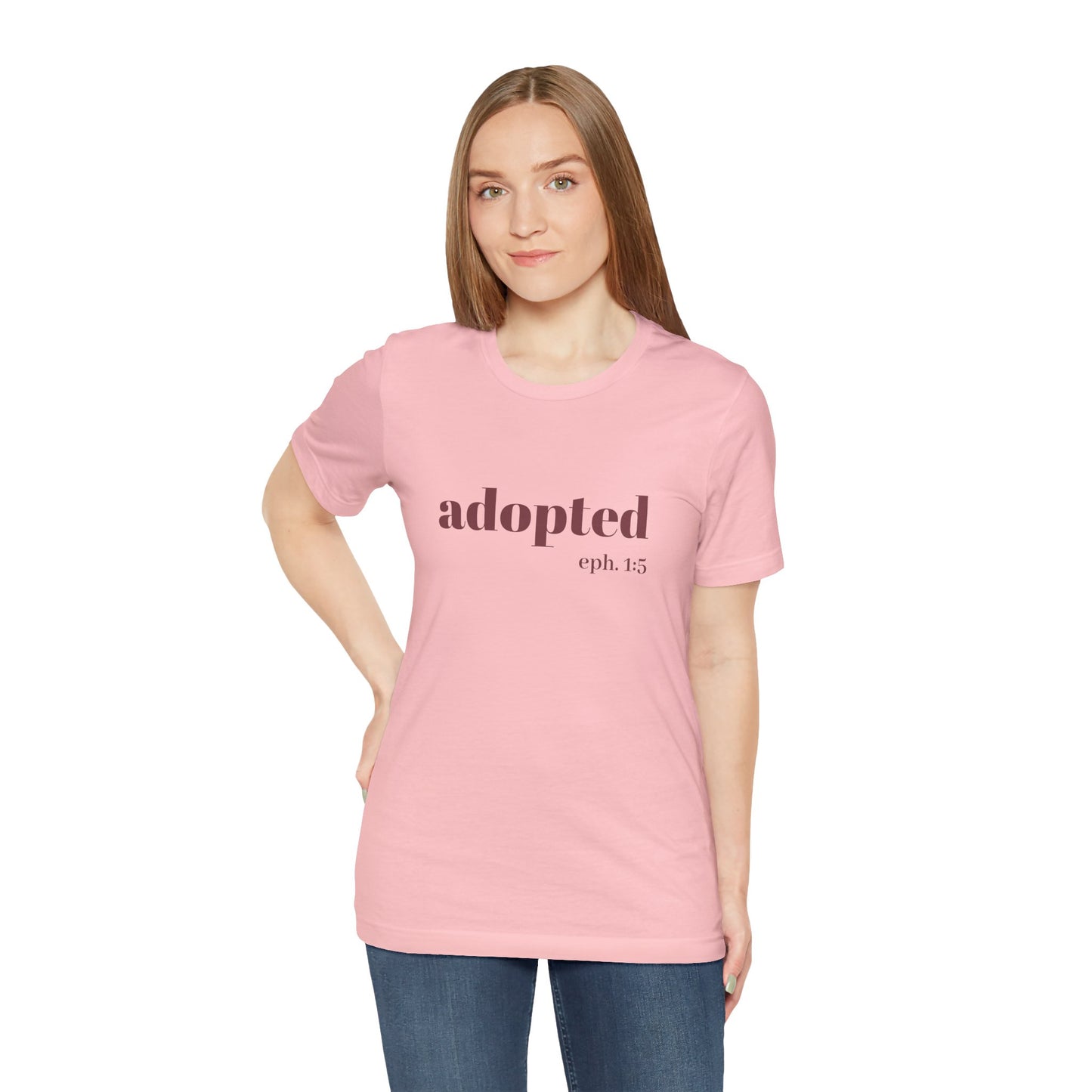 Bible Verse Tee - 'Adopted' Unisex Jersey Short Sleeve Shirt
