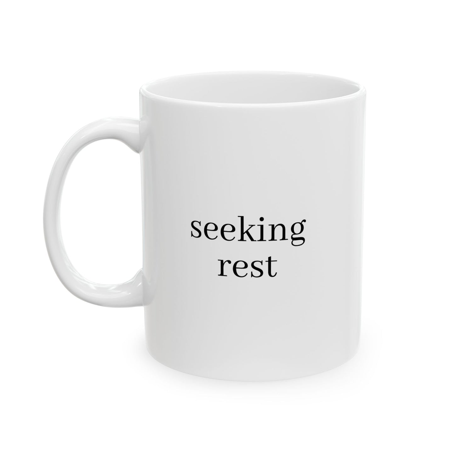 Seeking Rest Monk Seal Ceramic Mug - Perfect for Jesus Followers Coffee Lovers, Gift for Friends, Reminder, Home & Office Decor