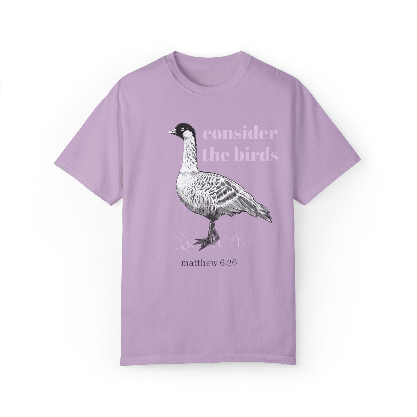 Consider the Birds T-shirt - Nene Hawaiian Goose Bird Sermon on the Mount Matthew 6 Unisex