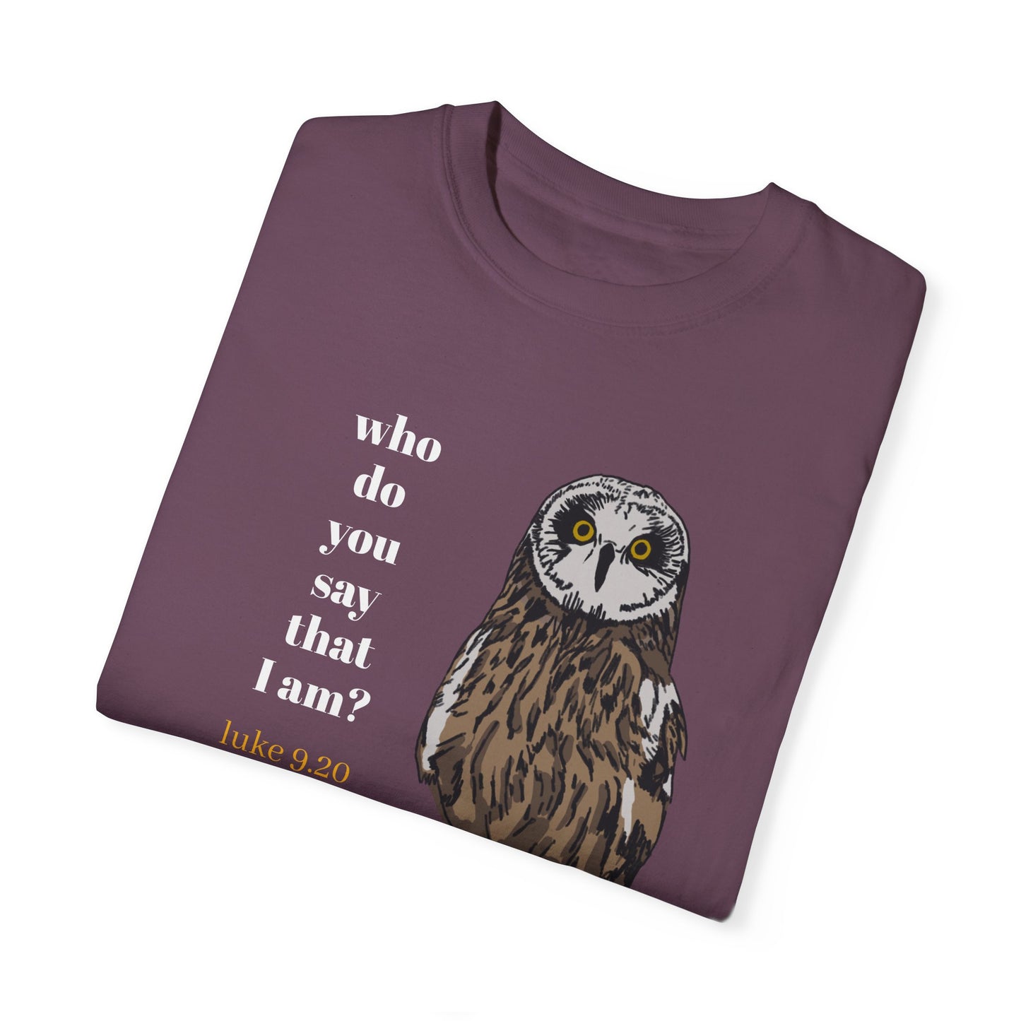 Pueo Who Do You Say That I Am - Owl T-shirt, Hawaiian Barn Owl Bird, Christian Faith Gift, Vintage Style Top, Religious Graphic Apparel