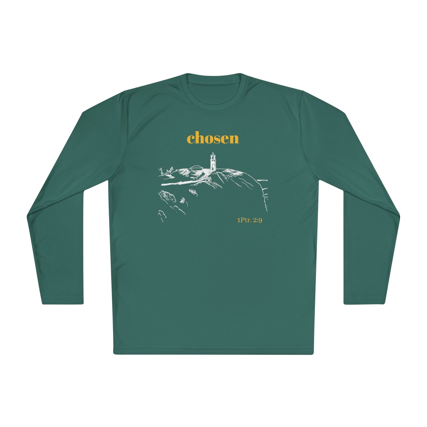 Chosen Lighthouse Longsleeve, Christian Shirt, Light of Faith Unisex Tee, 1 Peter 2:9 Verse Shirt, Comfort Layering Top, Religious Tee