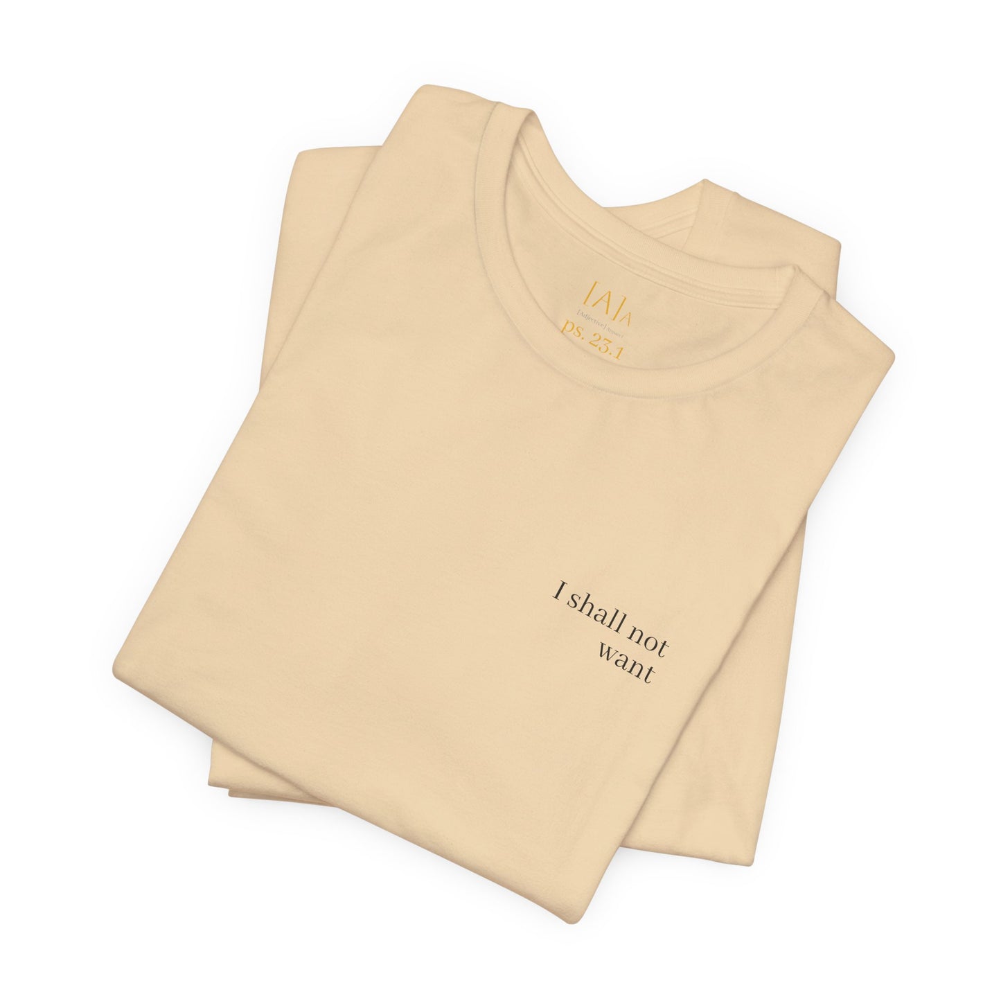 Minimalist Inspirational Tee - I Shall Not Want, I Have Everything I Need, Psalm 23:1 Motivational Shirt, Self-Love Gift, Everyday Style
