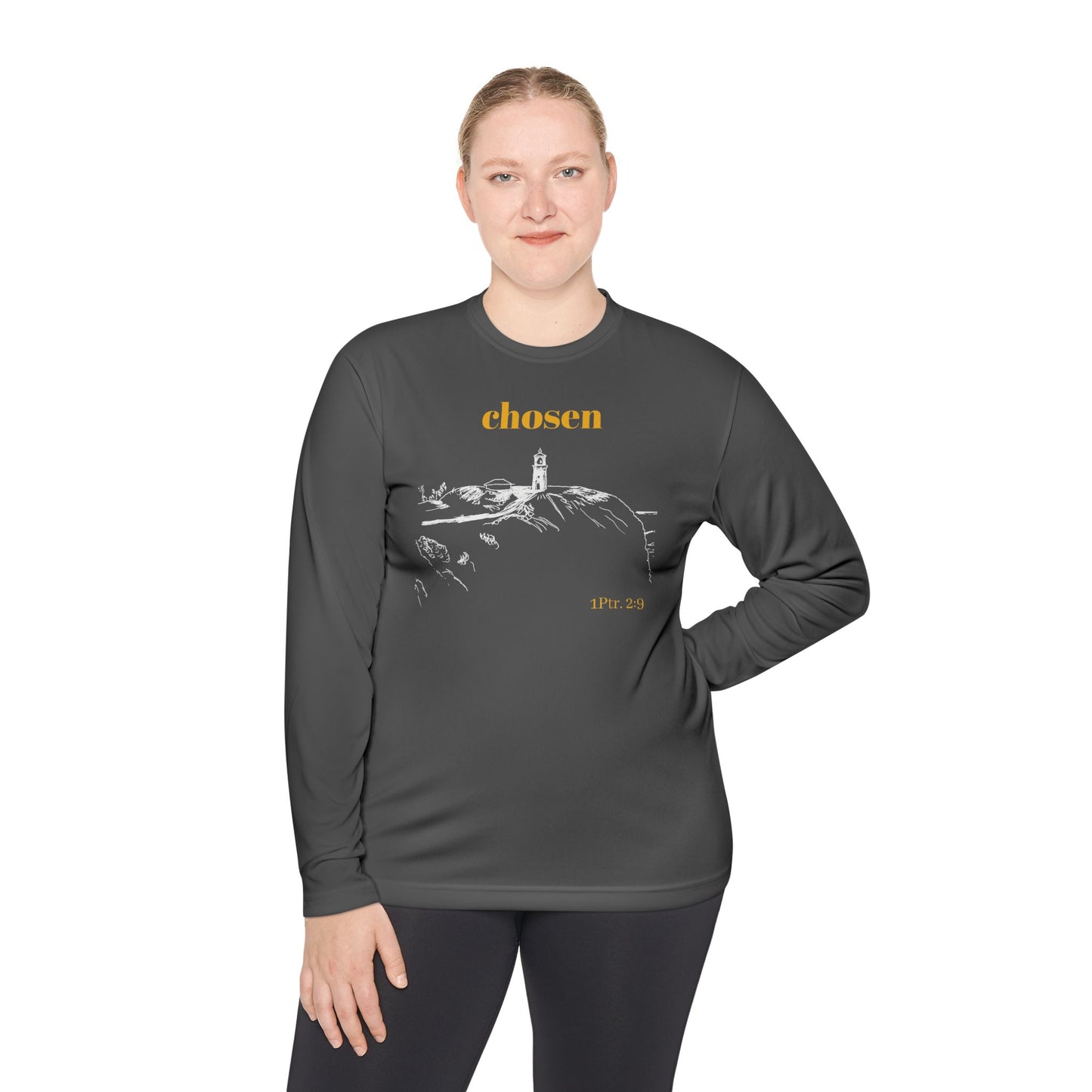 Chosen Lighthouse Longsleeve, Christian Shirt, Light of Faith Unisex Tee, 1 Peter 2:9 Verse Shirt, Comfort Layering Top, Religious Tee