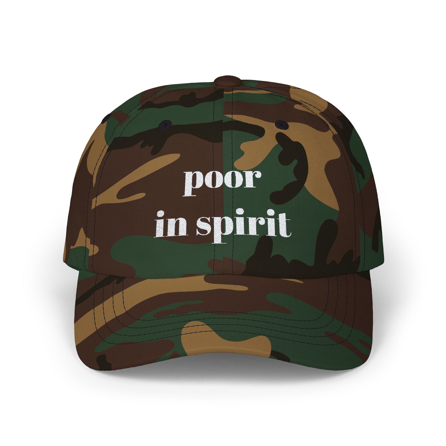 Poor in Spirit Classic Cap, Casual Hat, Unisex Gift, Relaxed Fit Summer Cap, Everyday Wear