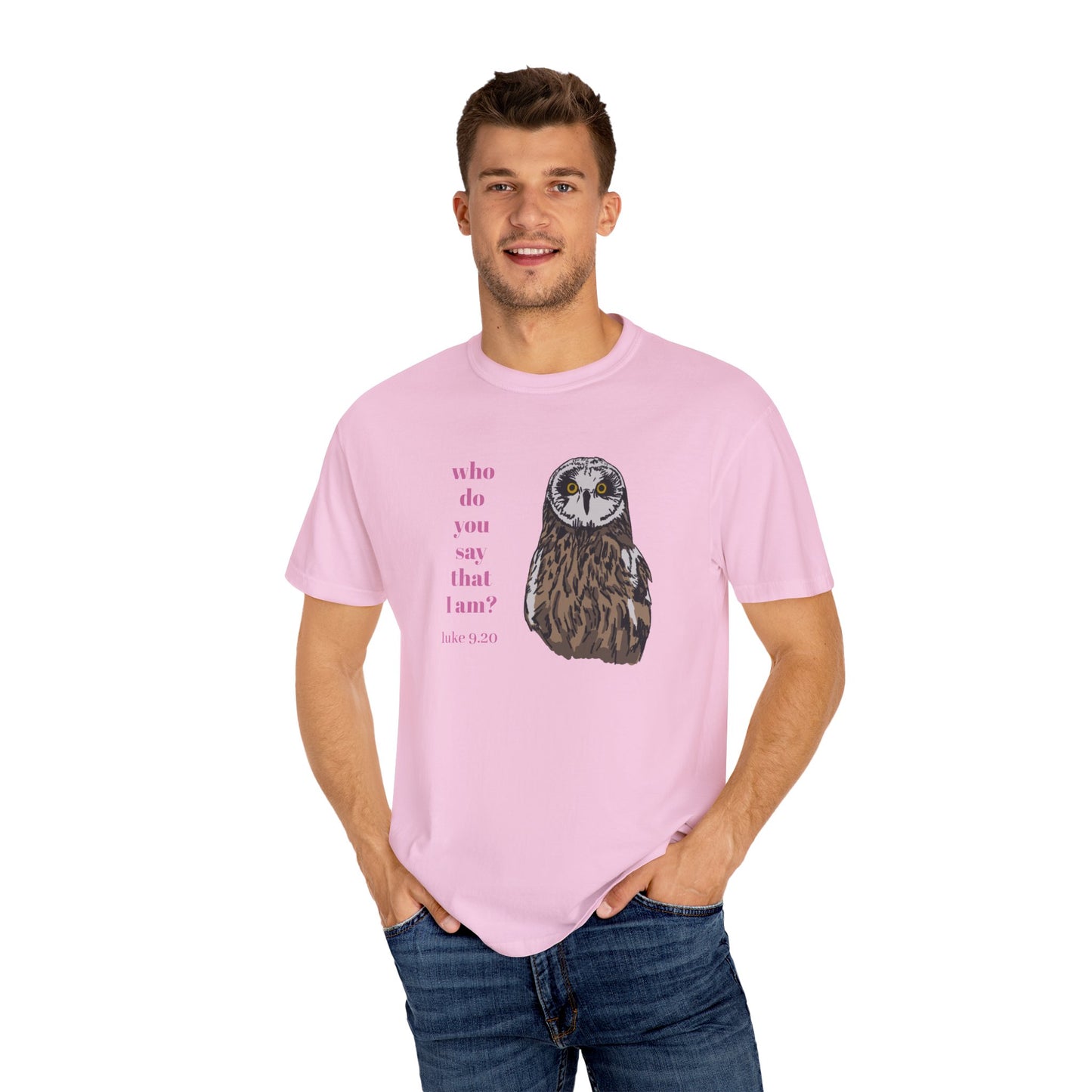 Pueo Who Do You Say That I Am - Owl T-shirt, Hawaiian Barn Owl Bird, Christian Faith Gift, Vintage Style Top, Religious Graphic Apparel