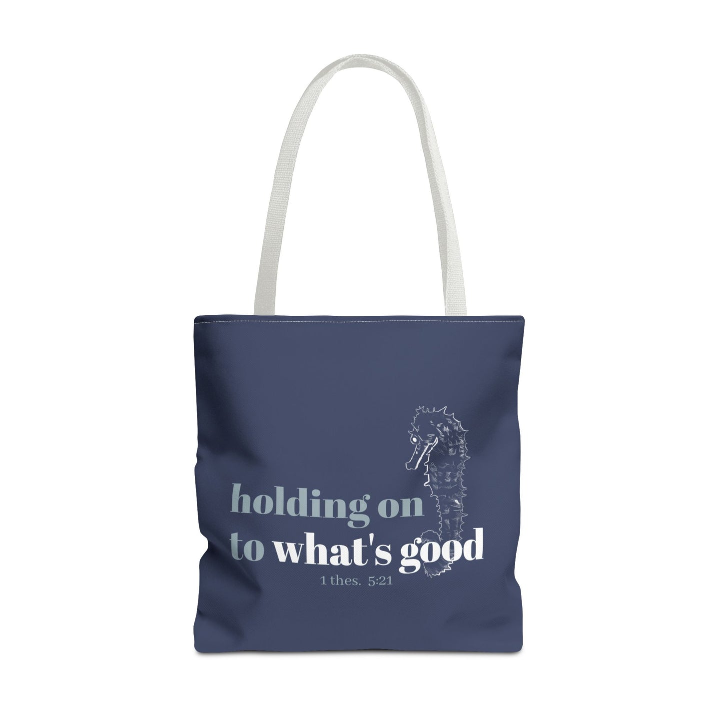 Seahorse Tote Bag - Christian Scripture Bible Verse Bag