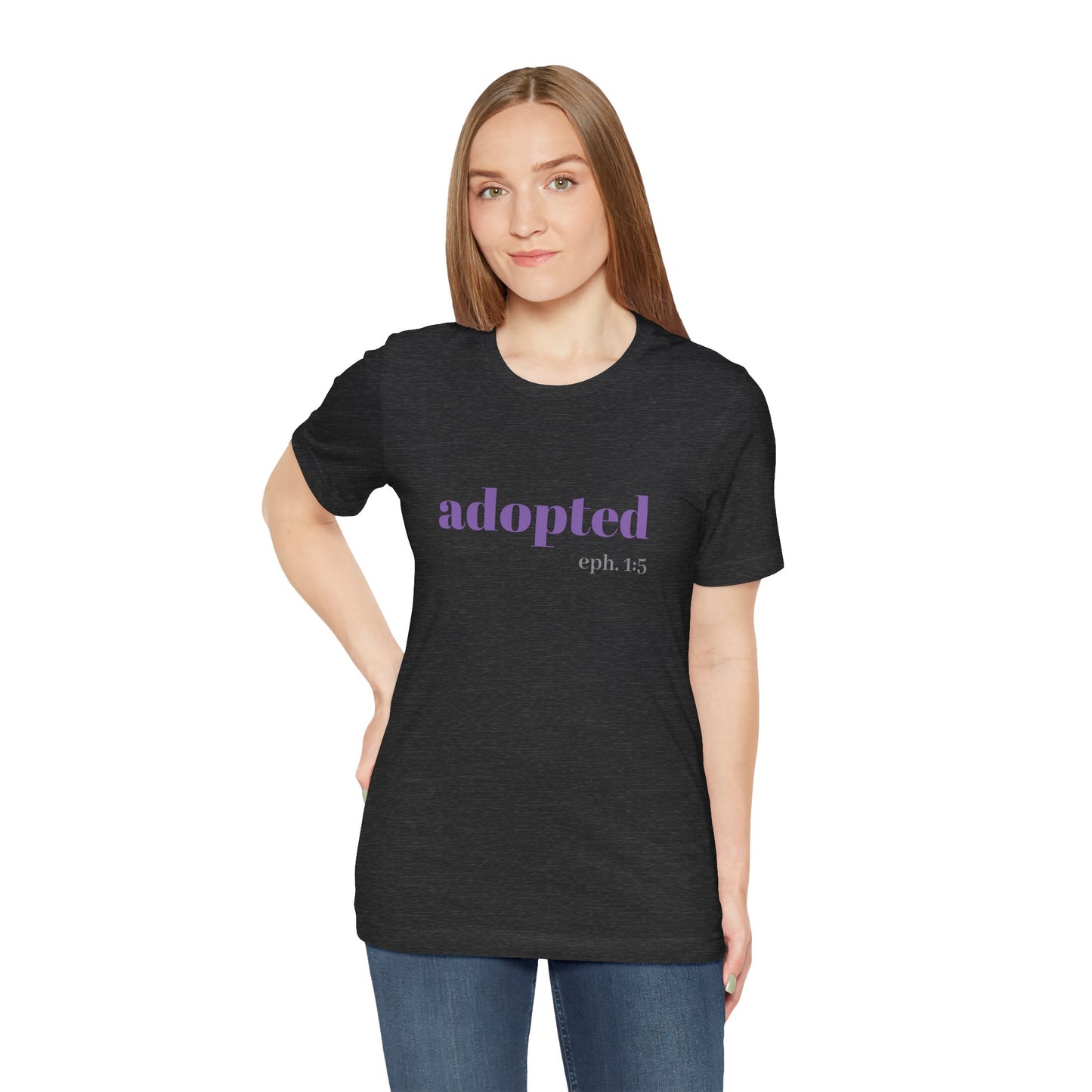 Bible Verse Tee - 'Adopted' Unisex Jersey Short Sleeve Shirt