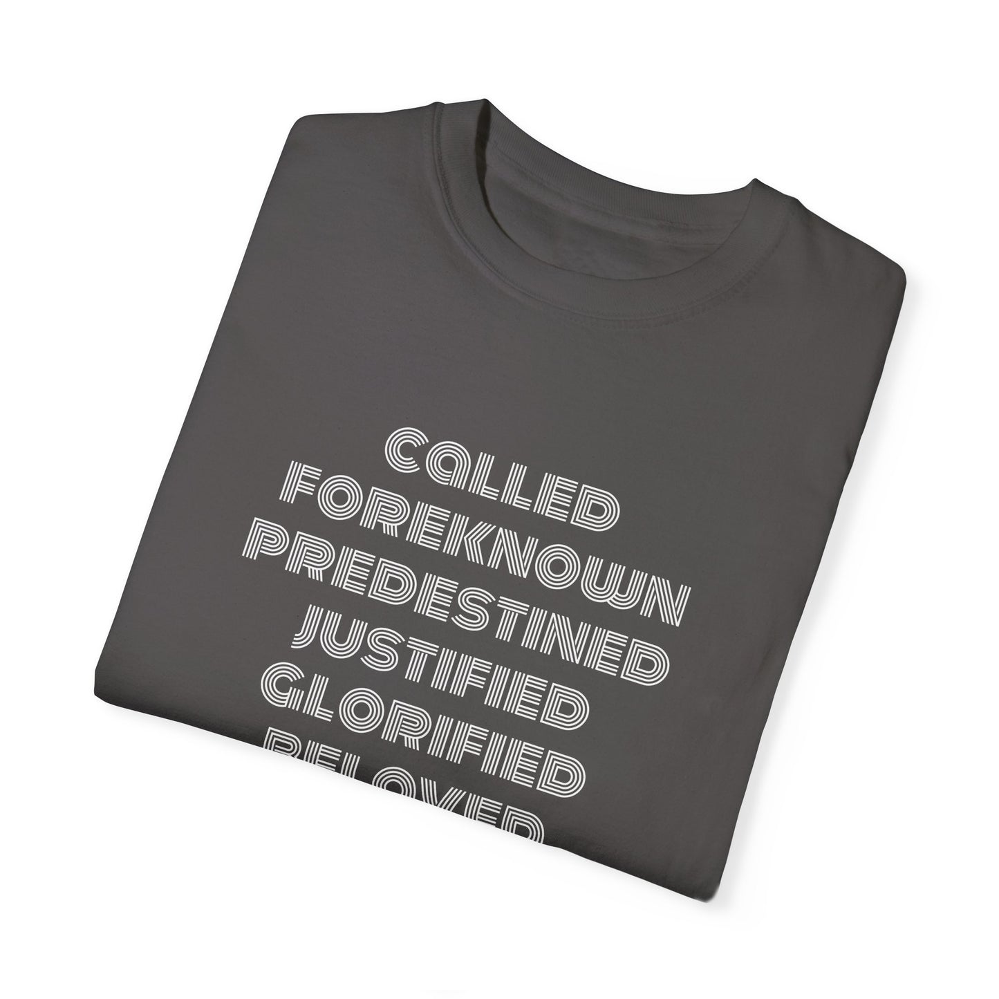 Bible Verse Comfort Colors T-shirt, Romans 8:28-30 Called Predestined Justified Glorified Beloved, Unisex Garment-Dyed Tee, Christian