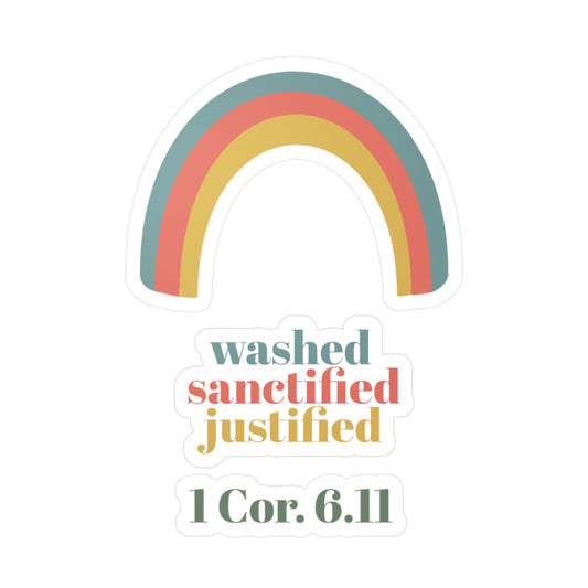 Rainbow 1 Cor 6:11 Vinyl Kiss-Cut Stickers