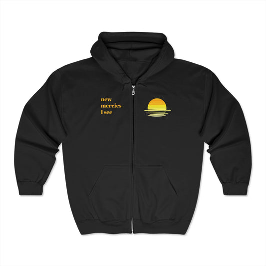 New Mercies Full Zip Hoodie - Spiritual Gift, Cozy Weekend Wear, Thoughtful Christian Apparel, Inspirational Sweatshirt, Unisex Jacket