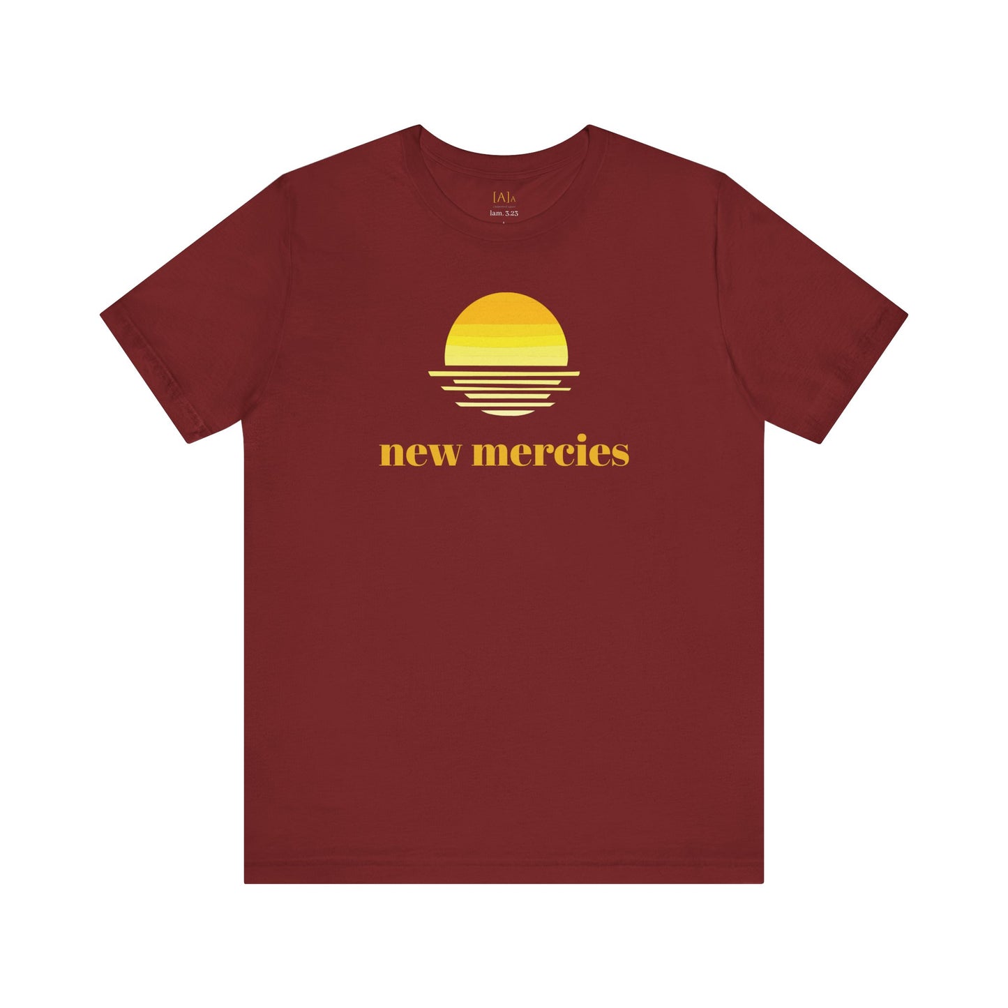 New Mercies Shirt Every Morning Lamentations 3 22 retro minimalist t-shirt, Christian faith tee, scripture verse graphic top, trendy Bible