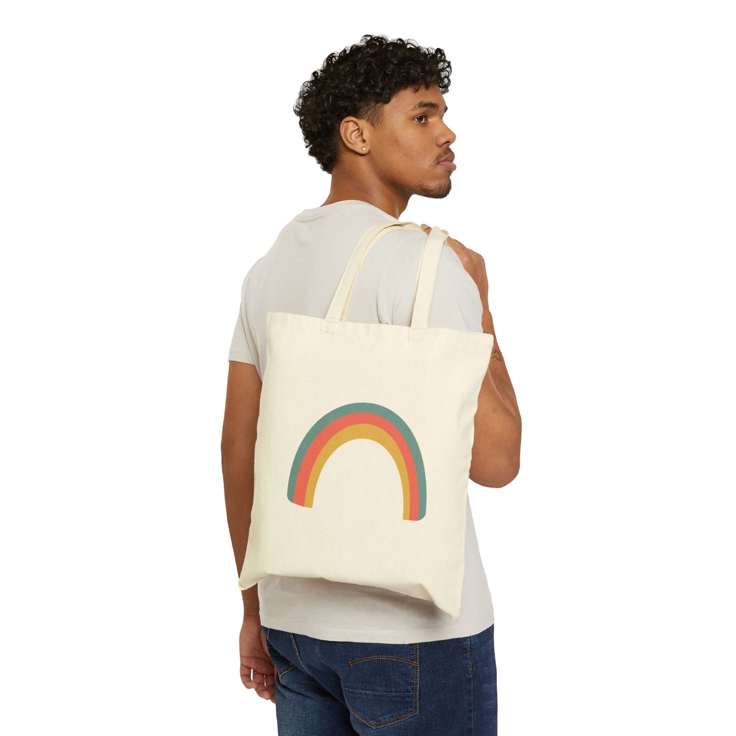Colorful Rainbow Jesus Kids Tote Bag, Inspirational Tote, Eco-Friendly Shopping Bag, Reusable Gift Bag, Kids Church Tote