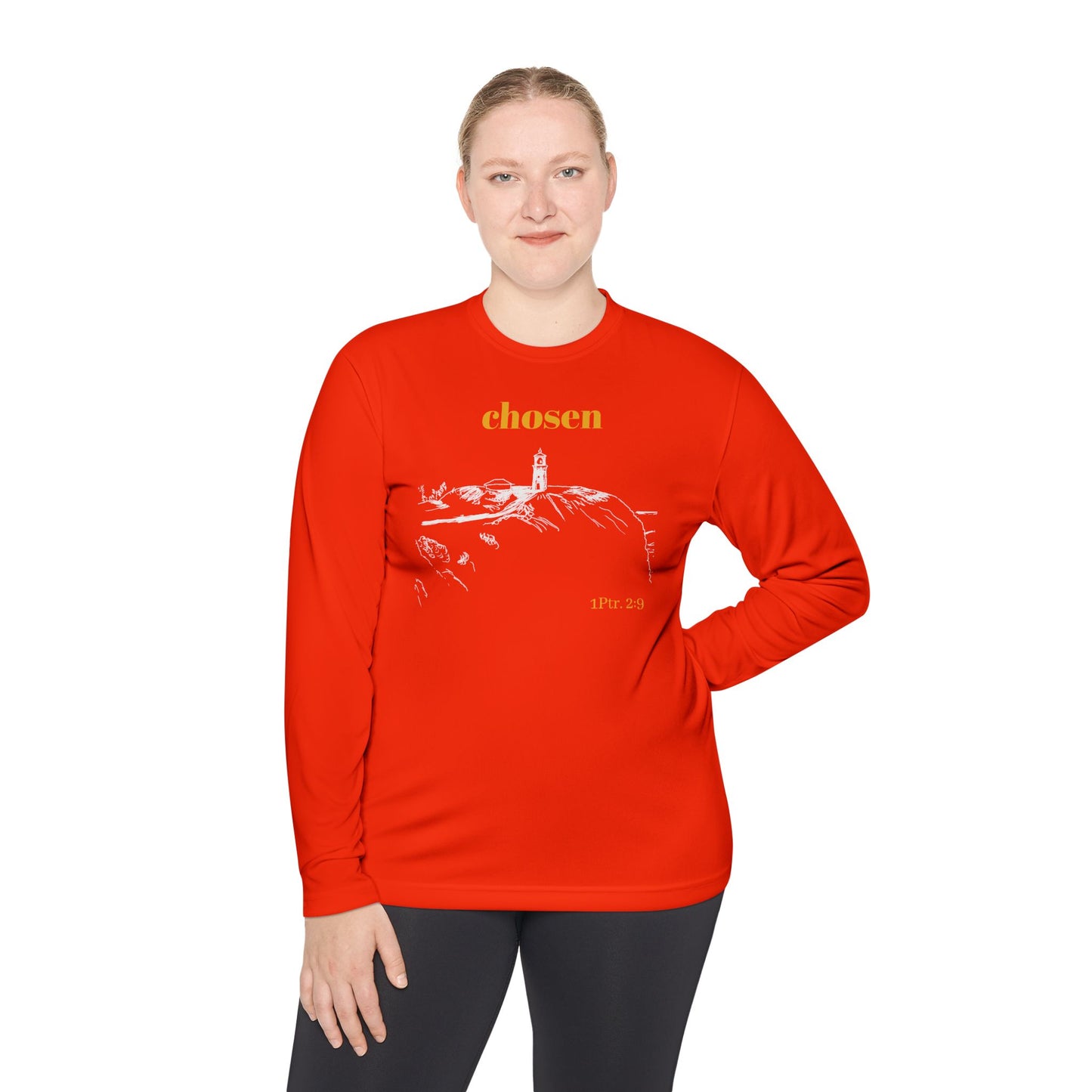 Chosen Lighthouse Longsleeve, Christian Shirt, Light of Faith Unisex Tee, 1 Peter 2:9 Verse Shirt, Comfort Layering Top, Religious Tee