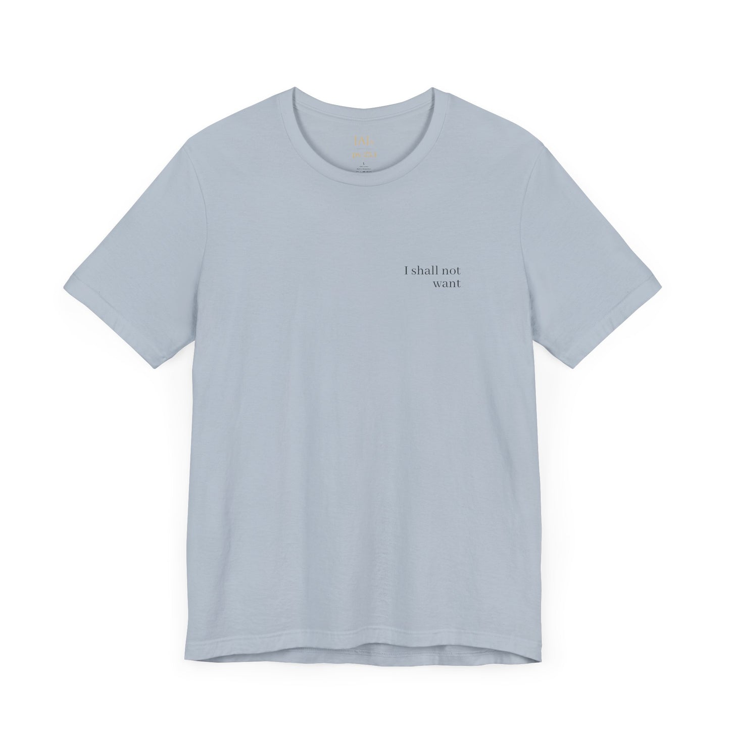 Minimalist Inspirational Tee - I Shall Not Want, I Have Everything I Need, Psalm 23:1 Motivational Shirt, Self-Love Gift, Everyday Style