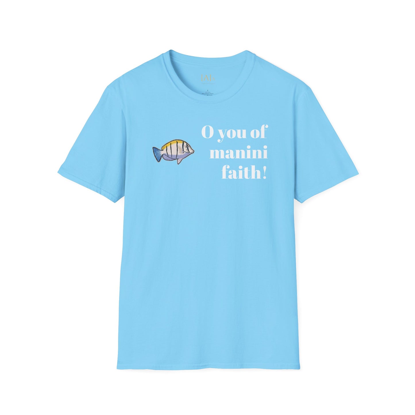 Manini Faith T-Shirt - Jesus Hawaii Fish Ocean-Inspired Unisex Softstyle, Inspirational Gift for Beach Lovers, Summer Vibes