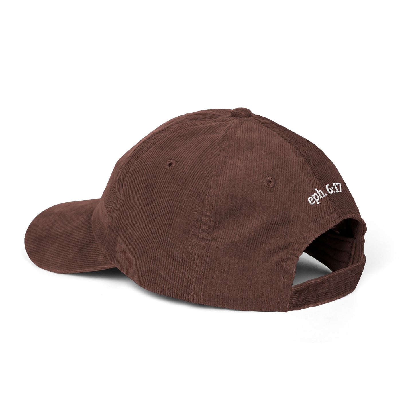 Saved By Grace Corduroy Cap — Embroidered Christian Baseball Hat (Eph. 6:17)