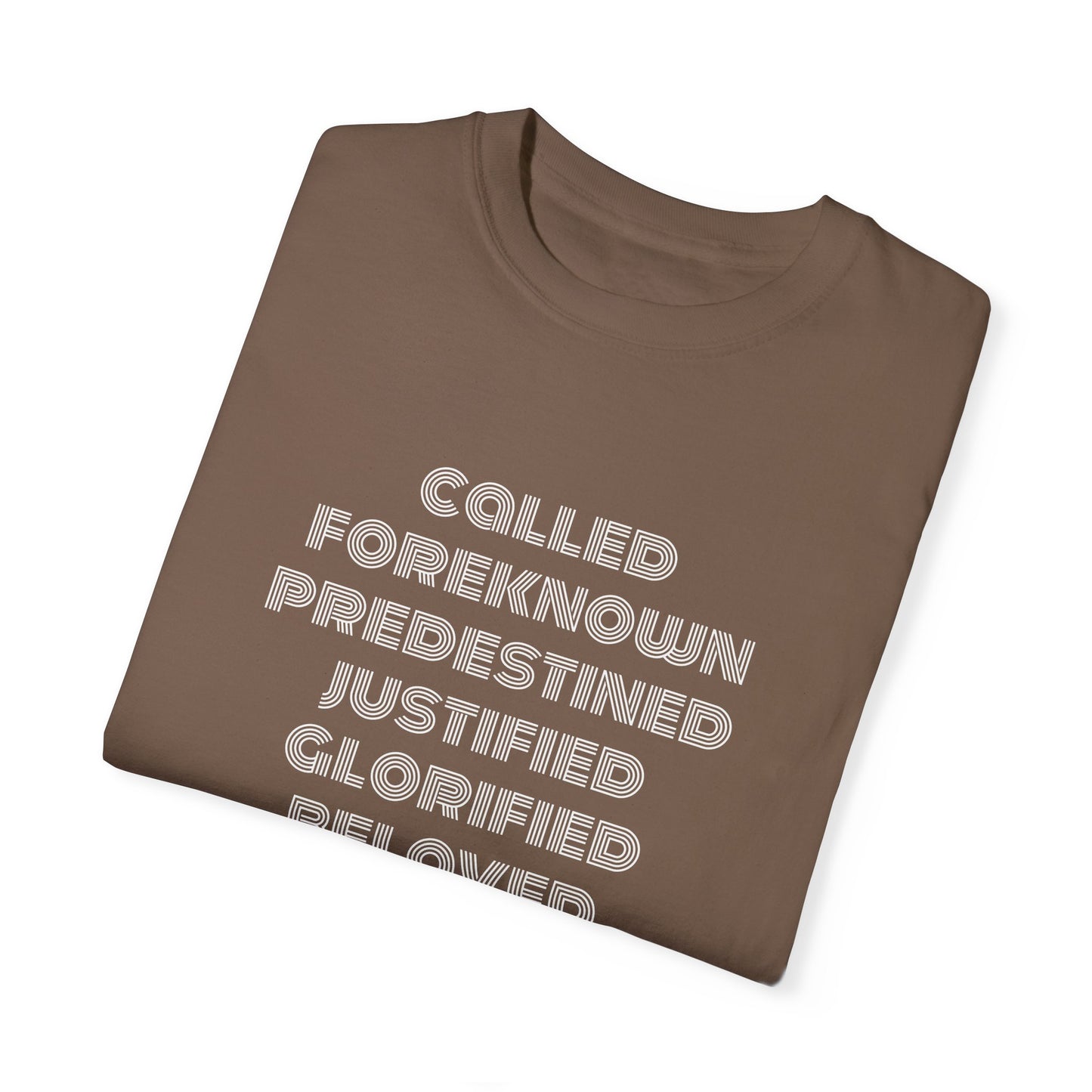 Bible Verse Comfort Colors T-shirt, Romans 8:28-30 Called Predestined Justified Glorified Beloved, Unisex Garment-Dyed Tee, Christian
