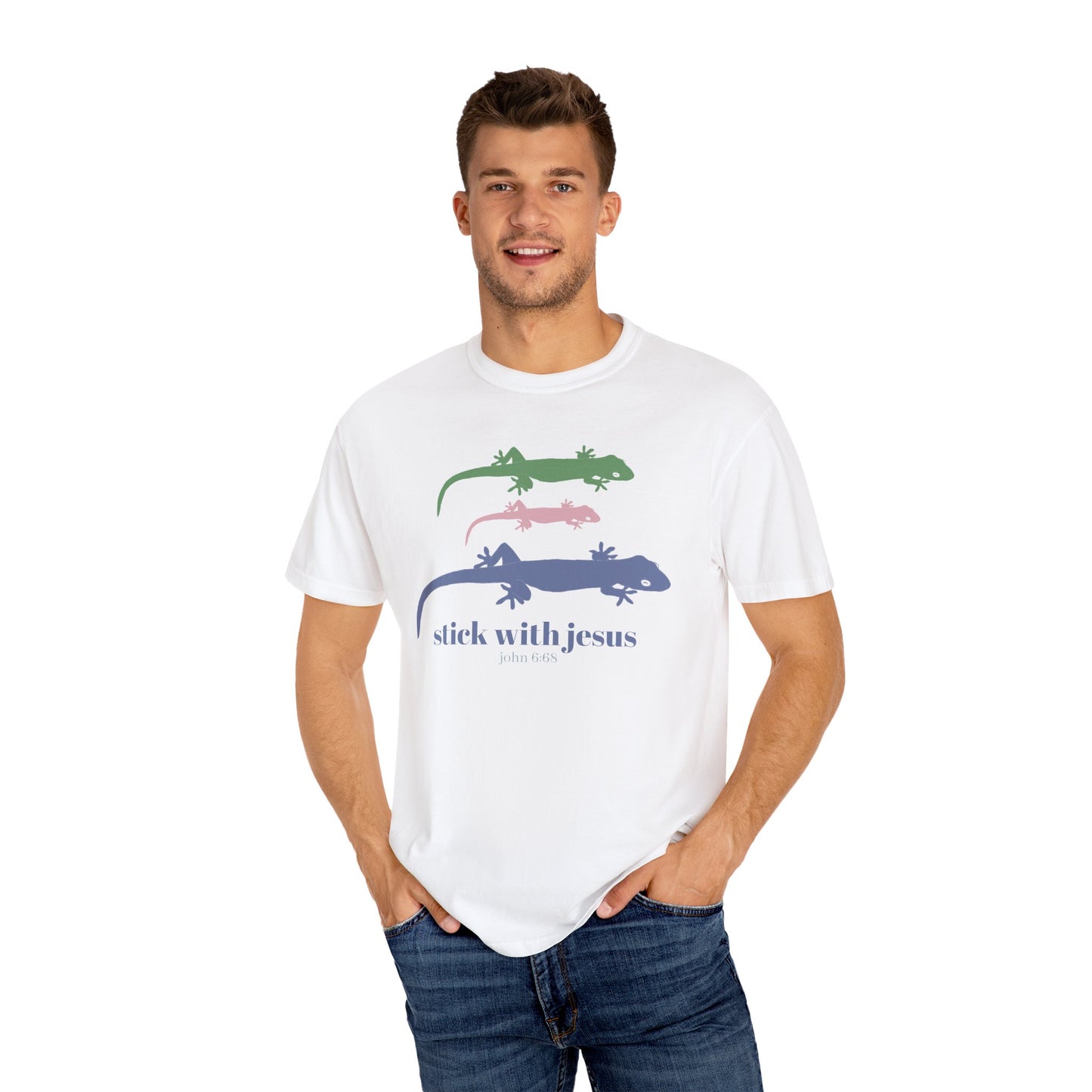 Gecko T-shirt Stick With Jesus