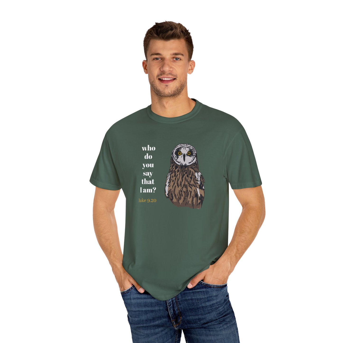Pueo Who Do You Say That I Am - Owl T-shirt, Hawaiian Barn Owl Bird, Christian Faith Gift, Vintage Style Top, Religious Graphic Apparel