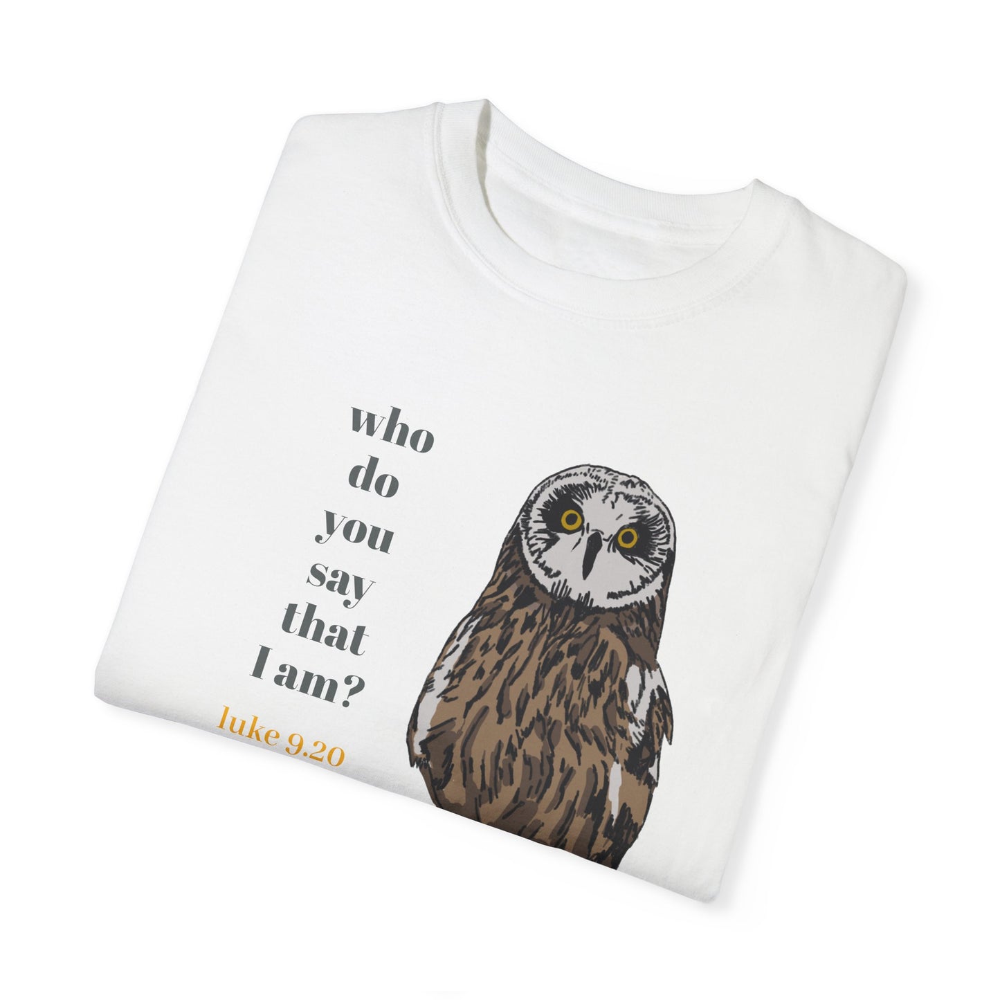Pueo Who Do You Say That I Am - Owl T-shirt, Hawaiian Barn Owl Bird, Christian Faith Gift, Vintage Style Top, Religious Graphic Apparel