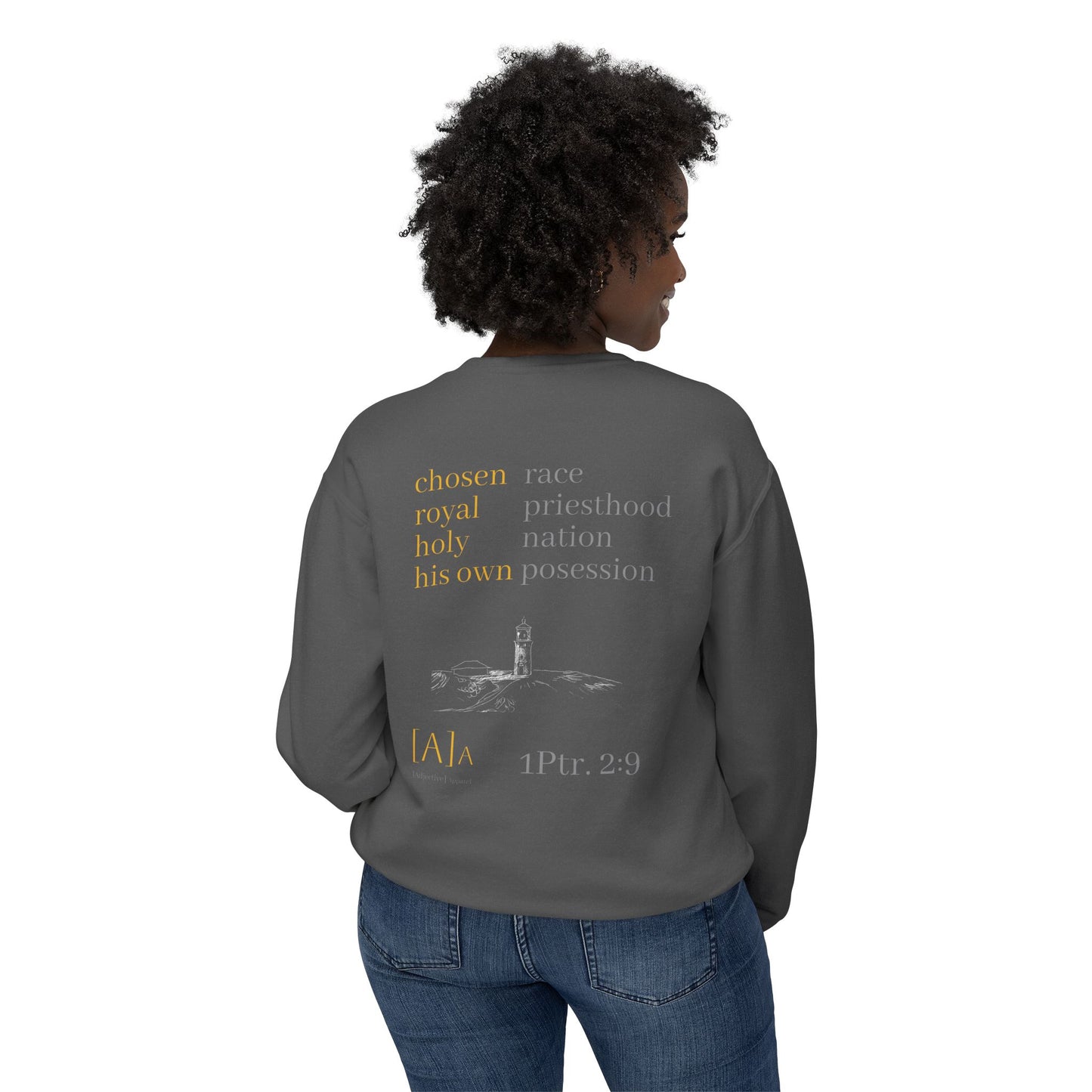 Lighthouse Christian Sweatshirt, Comfort Colors 1466, Unisex Crewneck, 1 Peter 2:9, Kauai Scripture, Lightweight, Cozy Jumper, Religious
