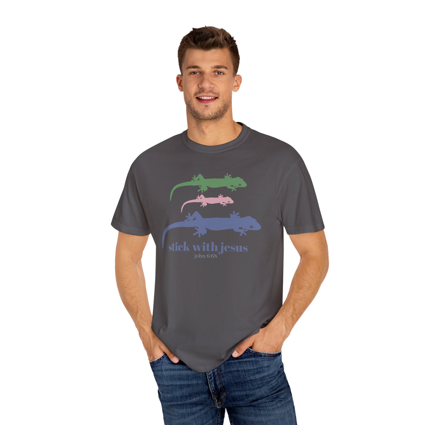 Gecko T-shirt Stick With Jesus